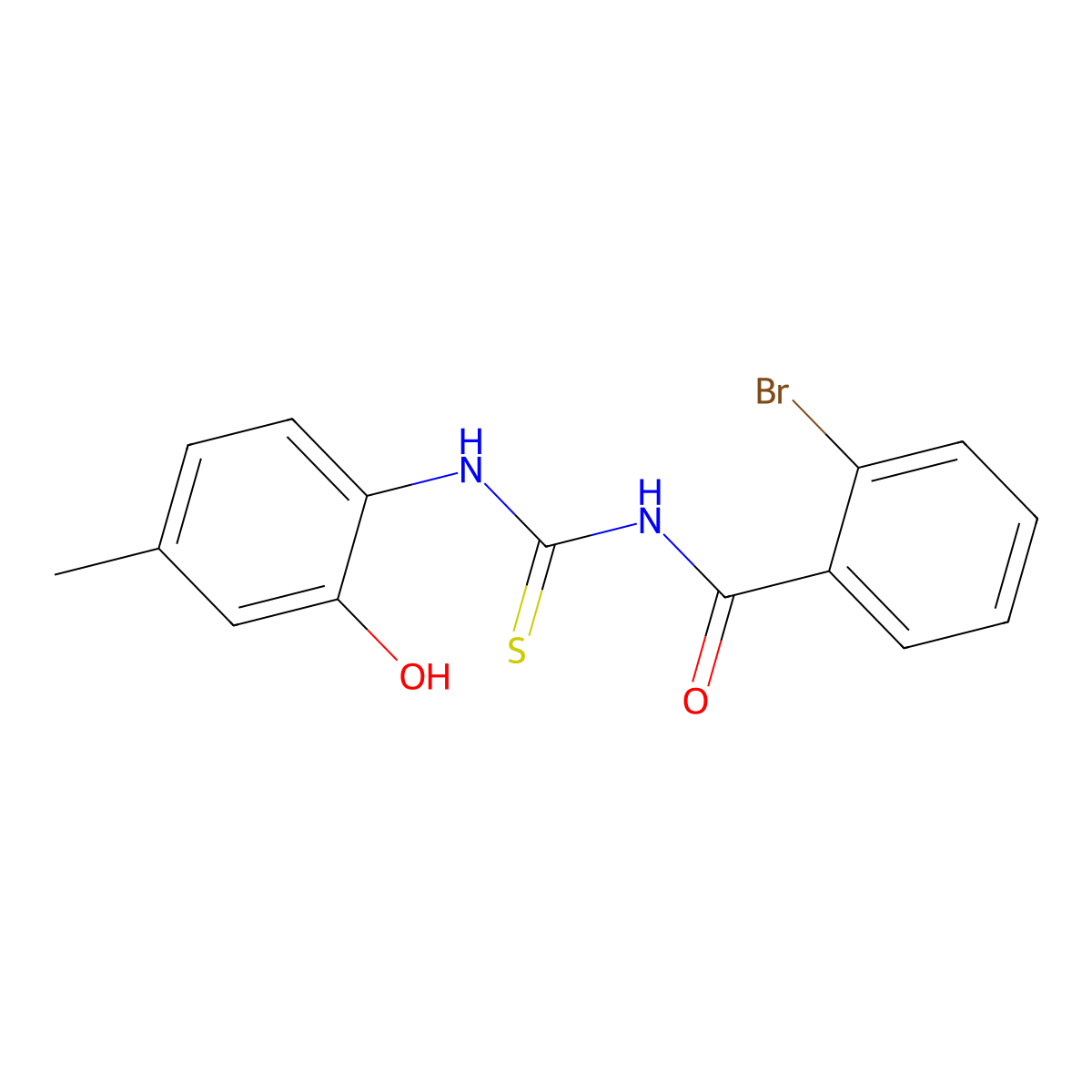 2-bromo-N-[(2-hydroxy-4-methylphenyl)carbamothioyl]benzamide molecular structure, CAS 364616-43-3