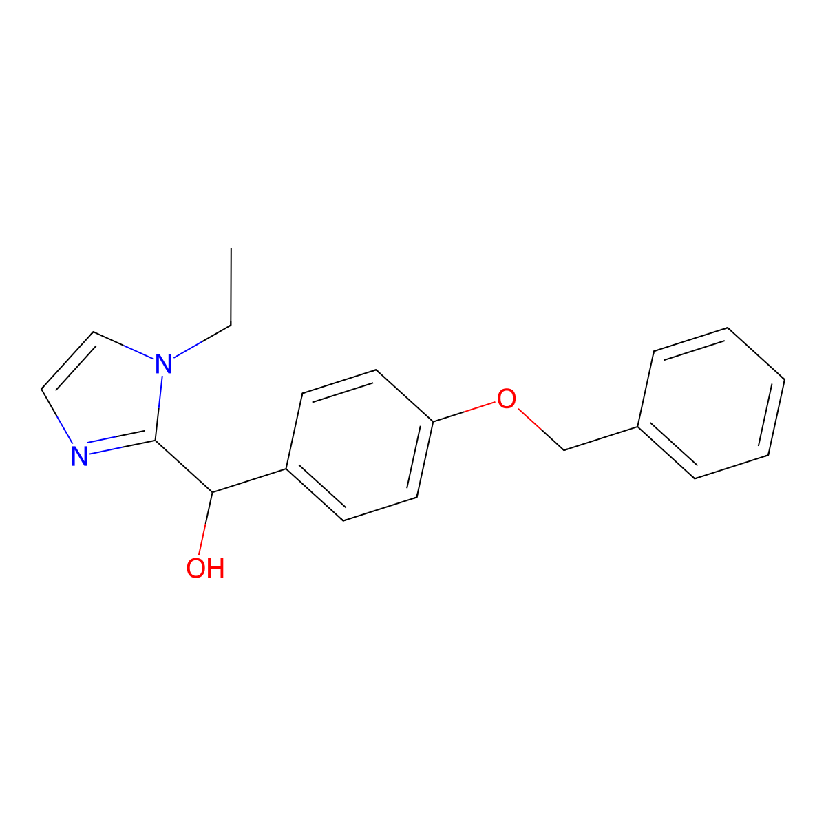 (1-Ethylimidazol-2-yl)-(4-phenylmethoxyphenyl)methanol molecular structure, CAS 364616-47-7