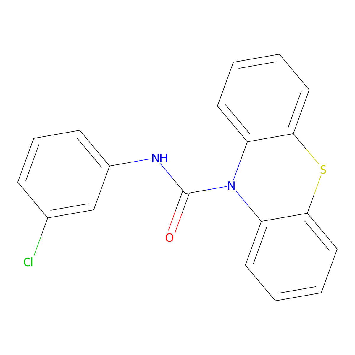 N-(3-chlorophenyl)-10H-phenothiazine-10-carboxamide molecular structure, CAS 364616-62-6