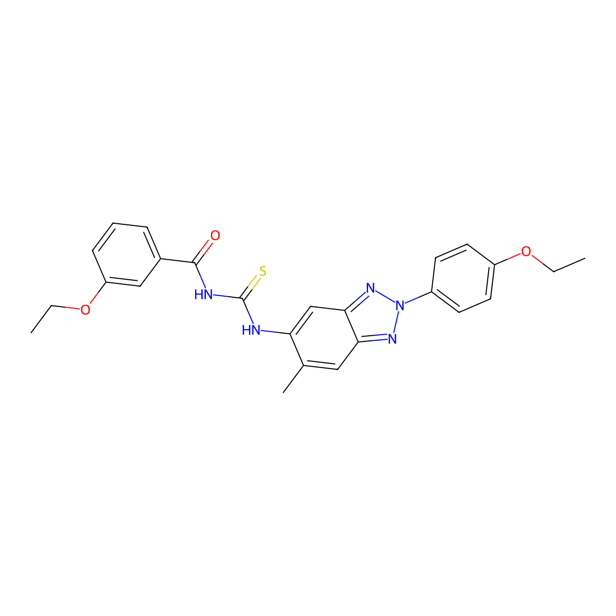 3-ethoxy-N-[[2-(4-ethoxyphenyl)-6-methylbenzotriazol-5-yl]carbamothioyl]benzamide molecular structure, CAS 364616-72-8