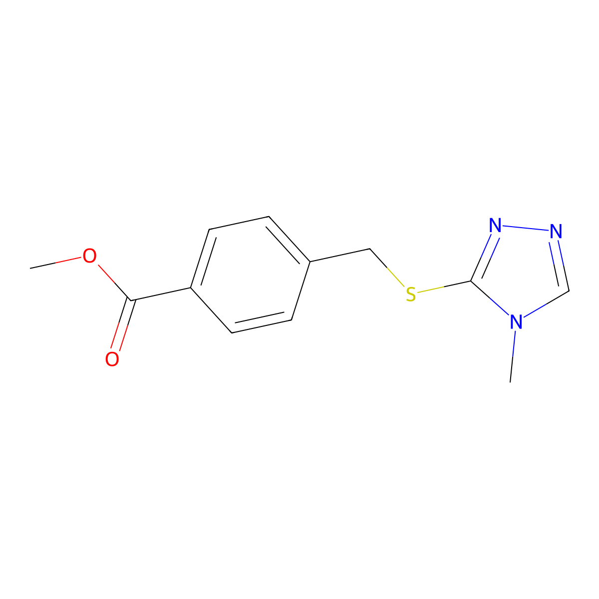 methyl 4-{[(4-methyl-4H-1,2,4-triazol-3-yl)sulfanyl]methyl}benzoate molecular structure, CAS 364616-82-0