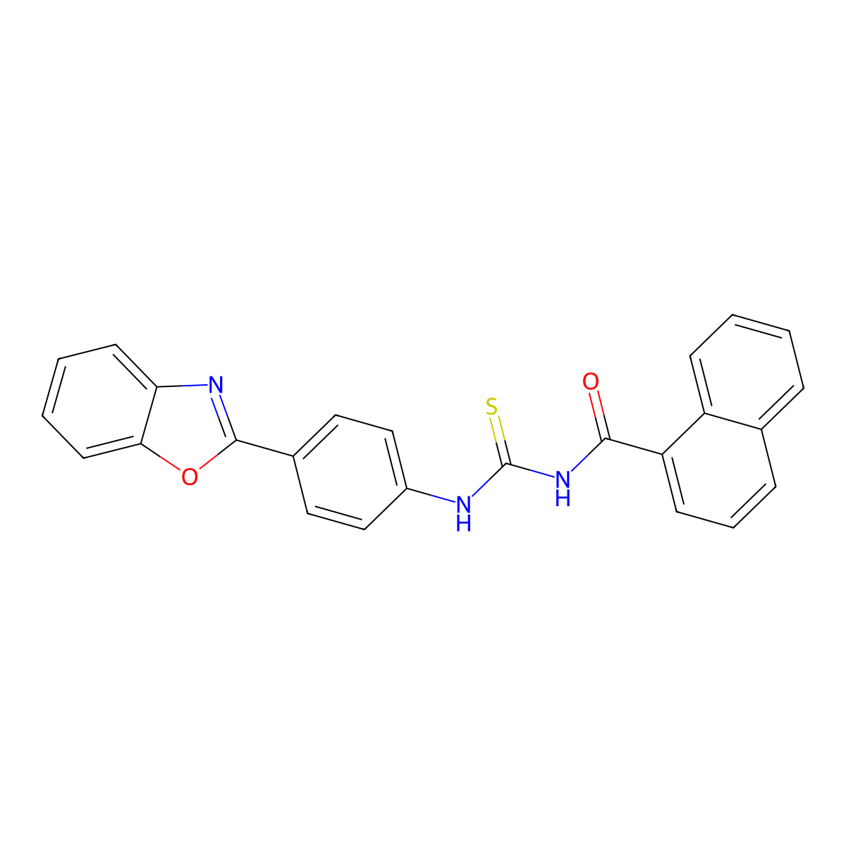 N-[[4-(1,3-benzoxazol-2-yl)phenyl]carbamothioyl]naphthalene-1-carboxamide molecular structure, CAS 364616-88-6