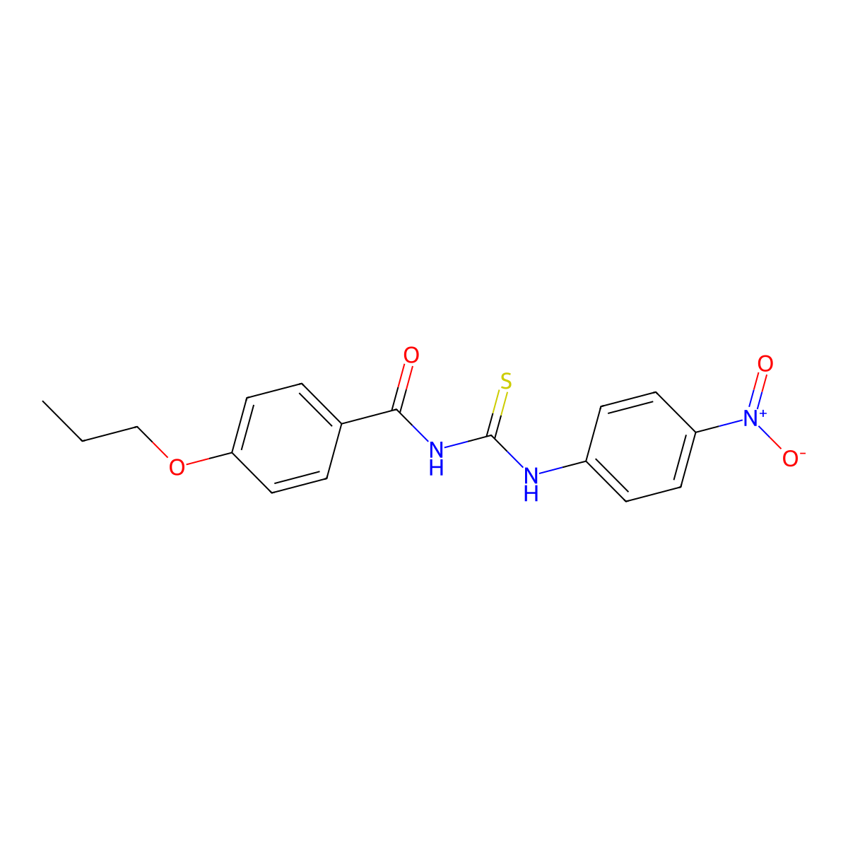 N-[(4-nitrophenyl)carbamothioyl]-4-propoxybenzamide molecular structure, CAS 364616-92-2