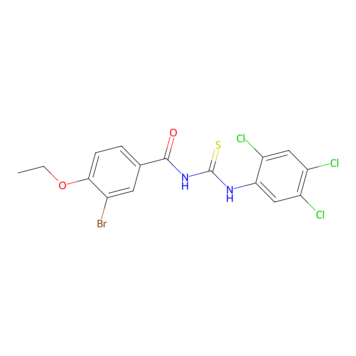 3-bromo-4-ethoxy-N-[(2,4,5-trichlorophenyl)carbamothioyl]benzamide molecular structure, CAS 364617-01-6