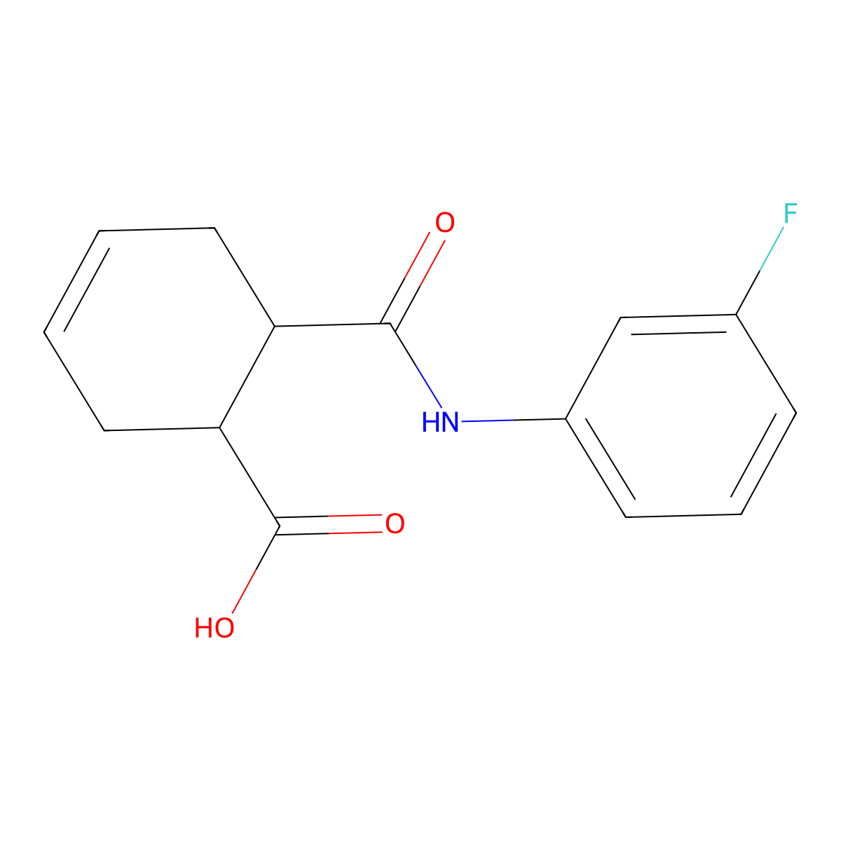 6-[(3-Fluorophenyl)carbamoyl]cyclohex-3-ene-1-carboxylic acid molecular structure, CAS 364617-05-0