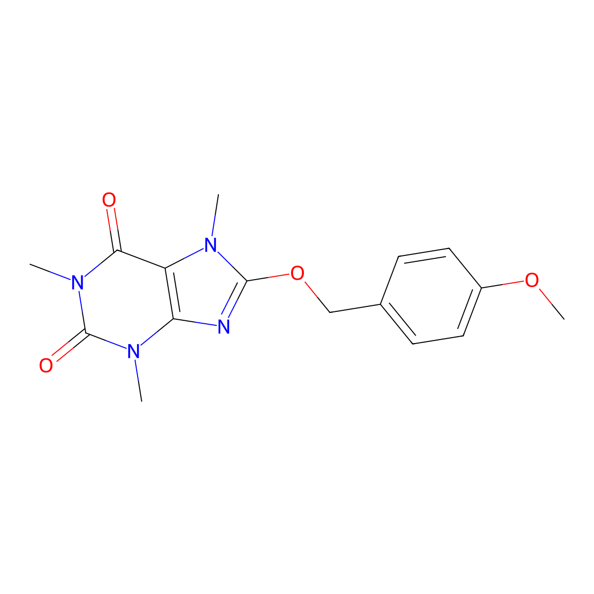 8-[(4-methoxybenzyl)oxy]-1,3,7-trimethyl-3,7-dihydro-1H-purine-2,6-dione molecular structure, CAS 364617-07-2