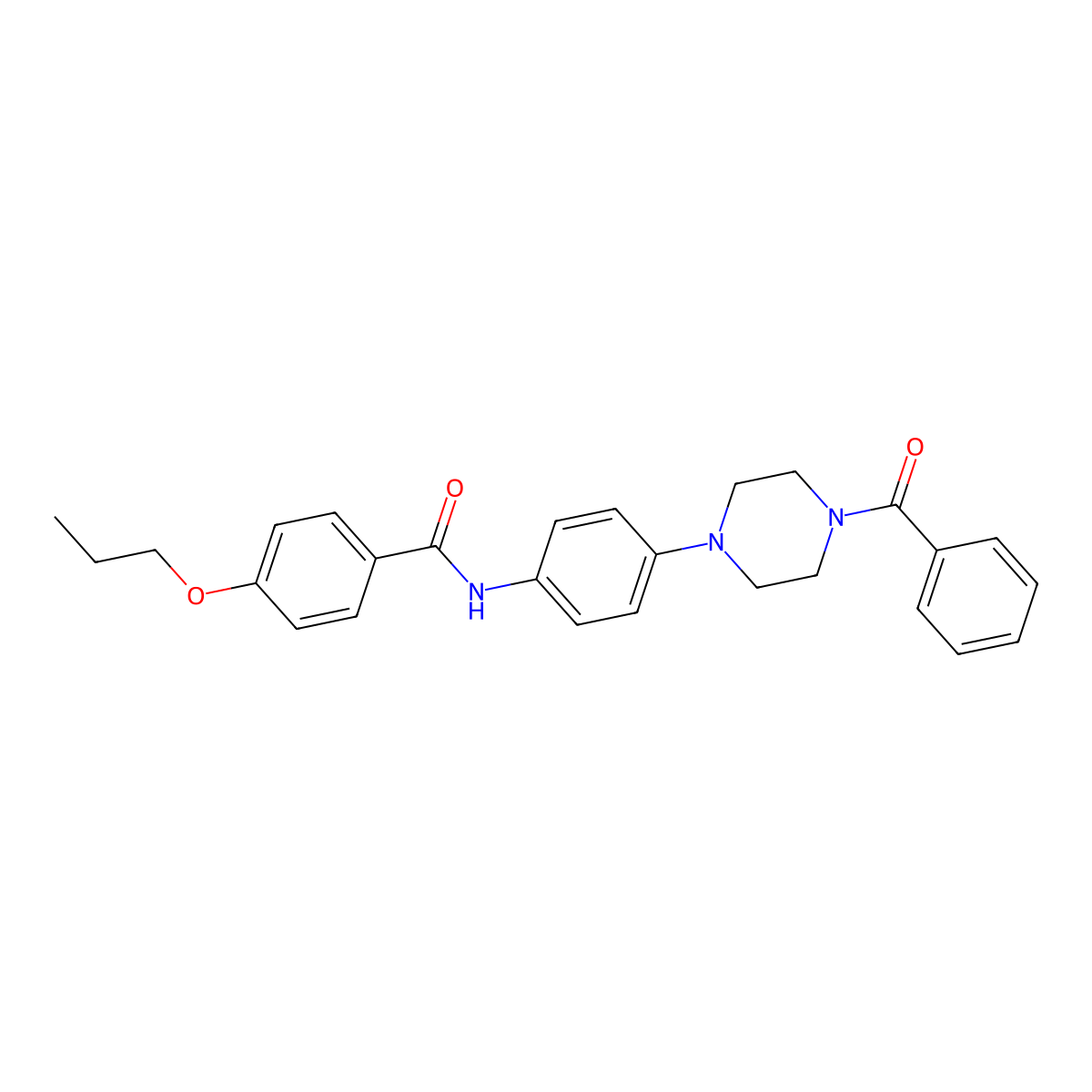 N-[4-(4-benzoylpiperazin-1-yl)phenyl]-4-propoxybenzamide molecular structure, CAS 364617-08-3