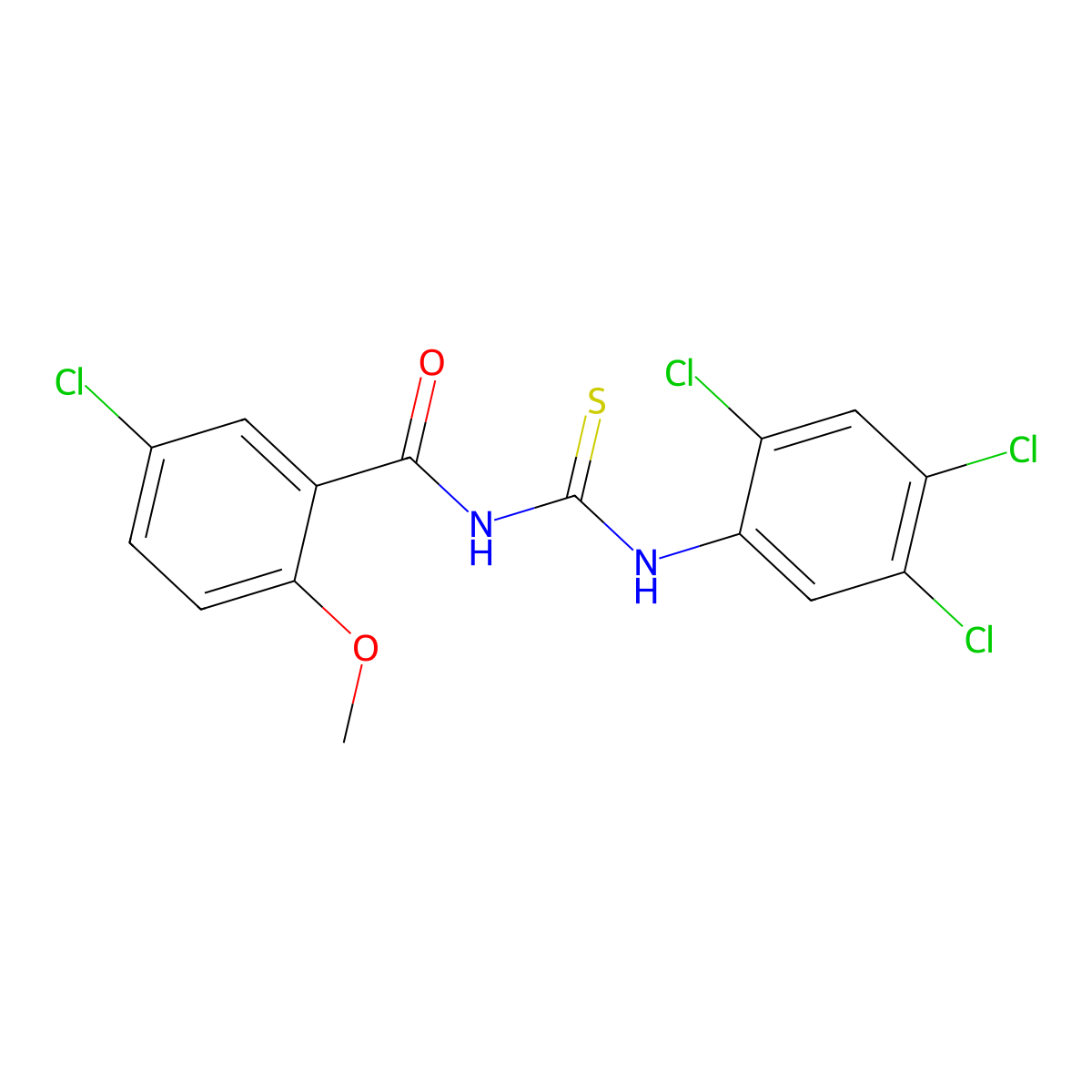 5-chloro-2-methoxy-N-[(2,4,5-trichlorophenyl)carbamothioyl]benzamide molecular structure, CAS 364617-17-4