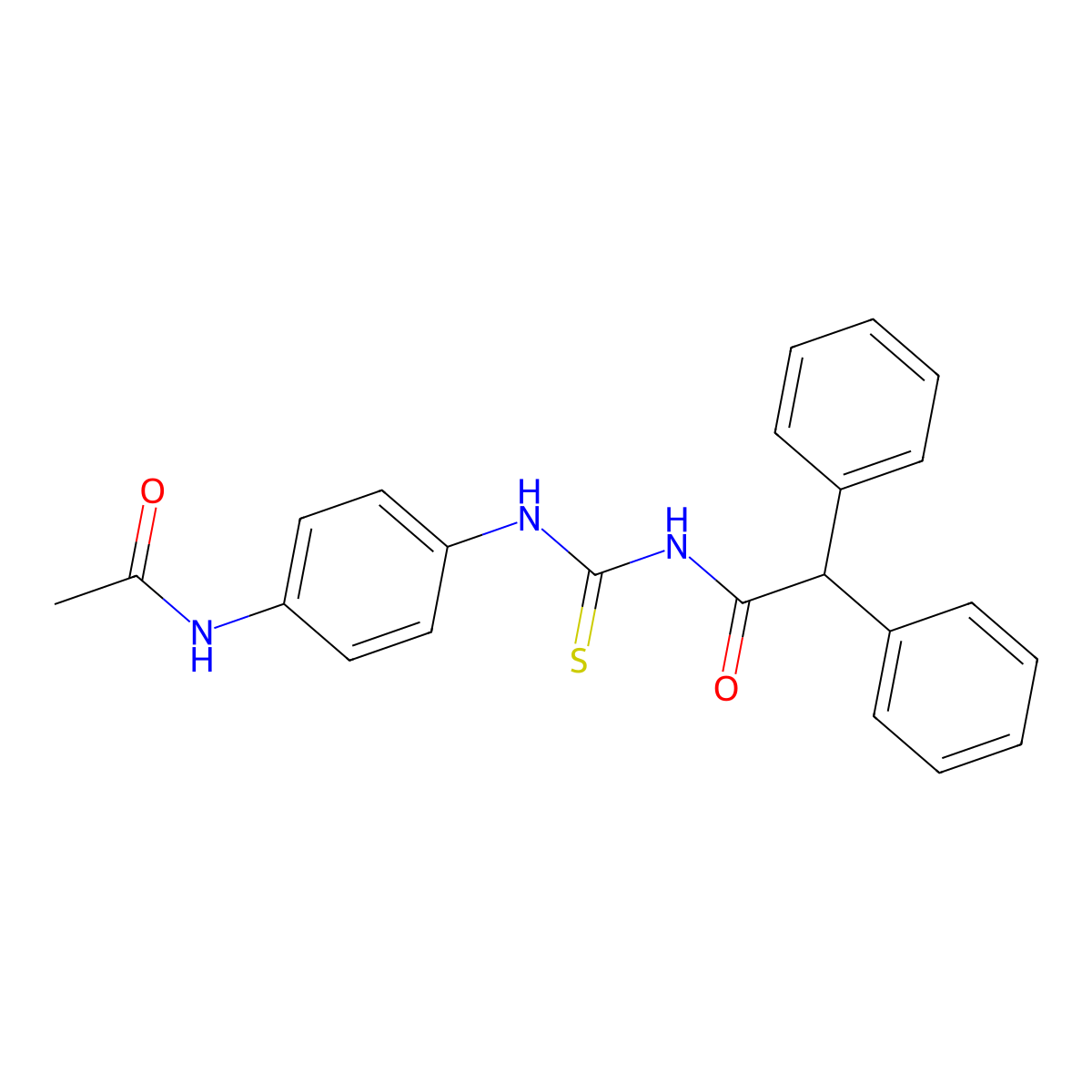 N-[(4-acetamidophenyl)carbamothioyl]-2,2-diphenylacetamide molecular structure, CAS 364617-25-4