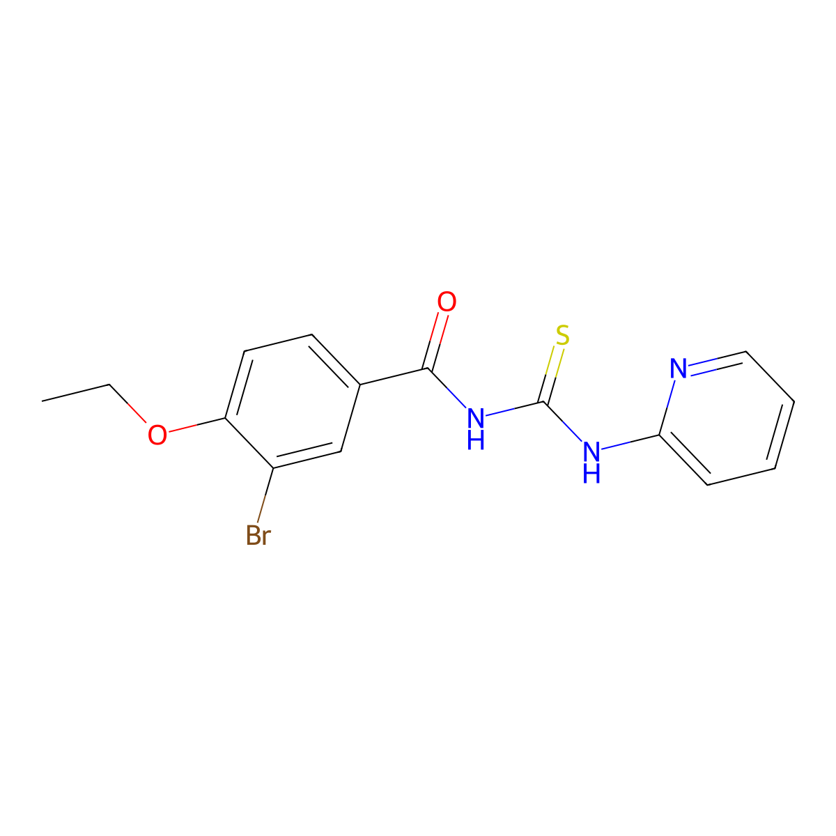 3-bromo-4-ethoxy-N-(pyridin-2-ylcarbamothioyl)benzamide molecular structure, CAS 364617-37-8