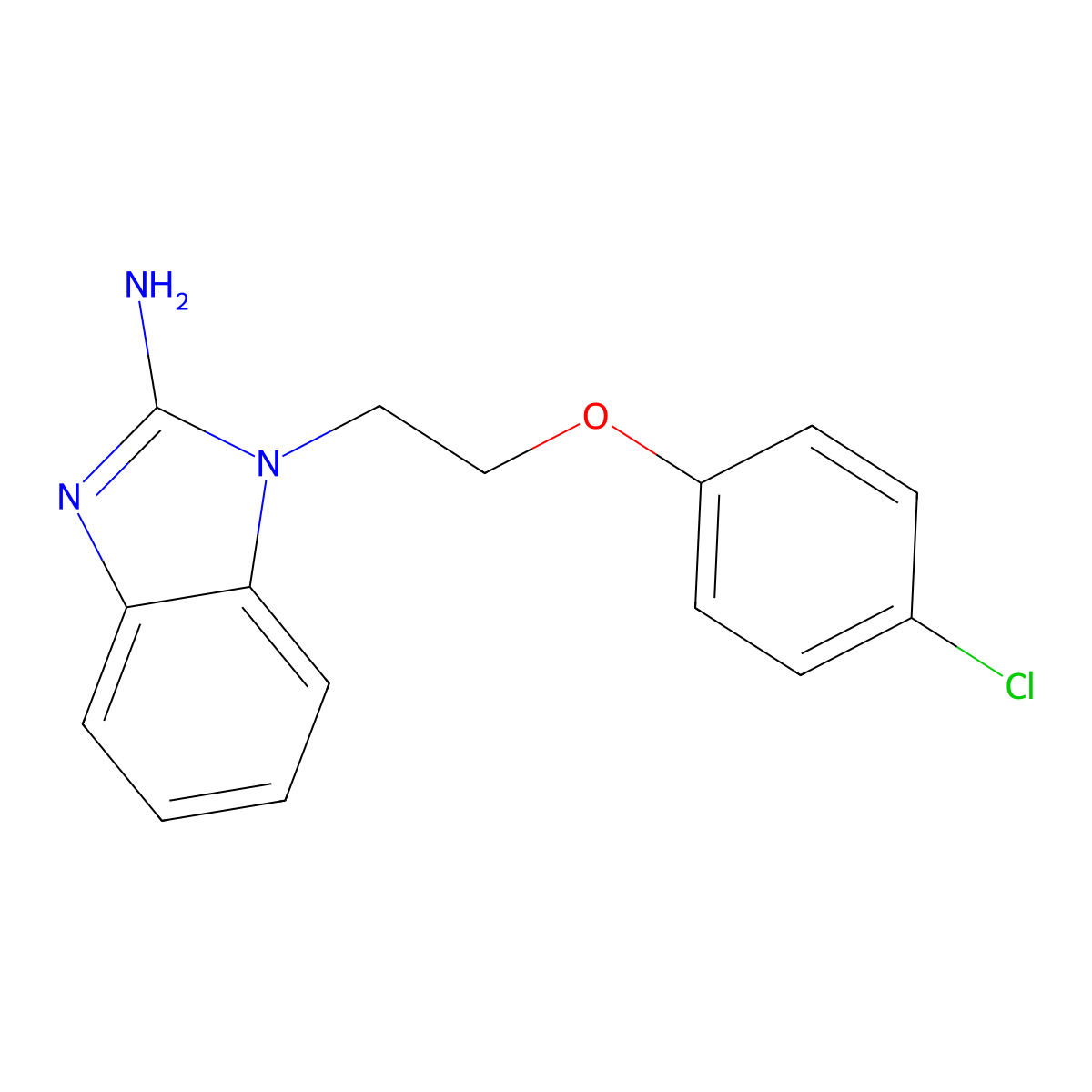 1-[2-(4-Chloro-phenoxy)-ethyl]-1H-benzoimidazol-2-ylamine molecular structure, CAS 364617-45-8