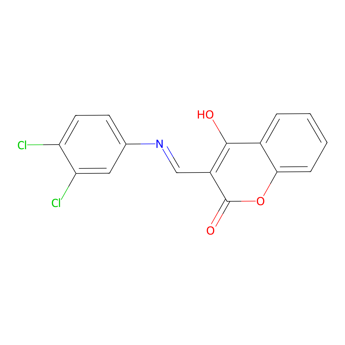 3-[(Z)-(3,4-dichloroanilino)methylidene]-2H-chromene-2,4-dione molecular structure, CAS 364617-51-6