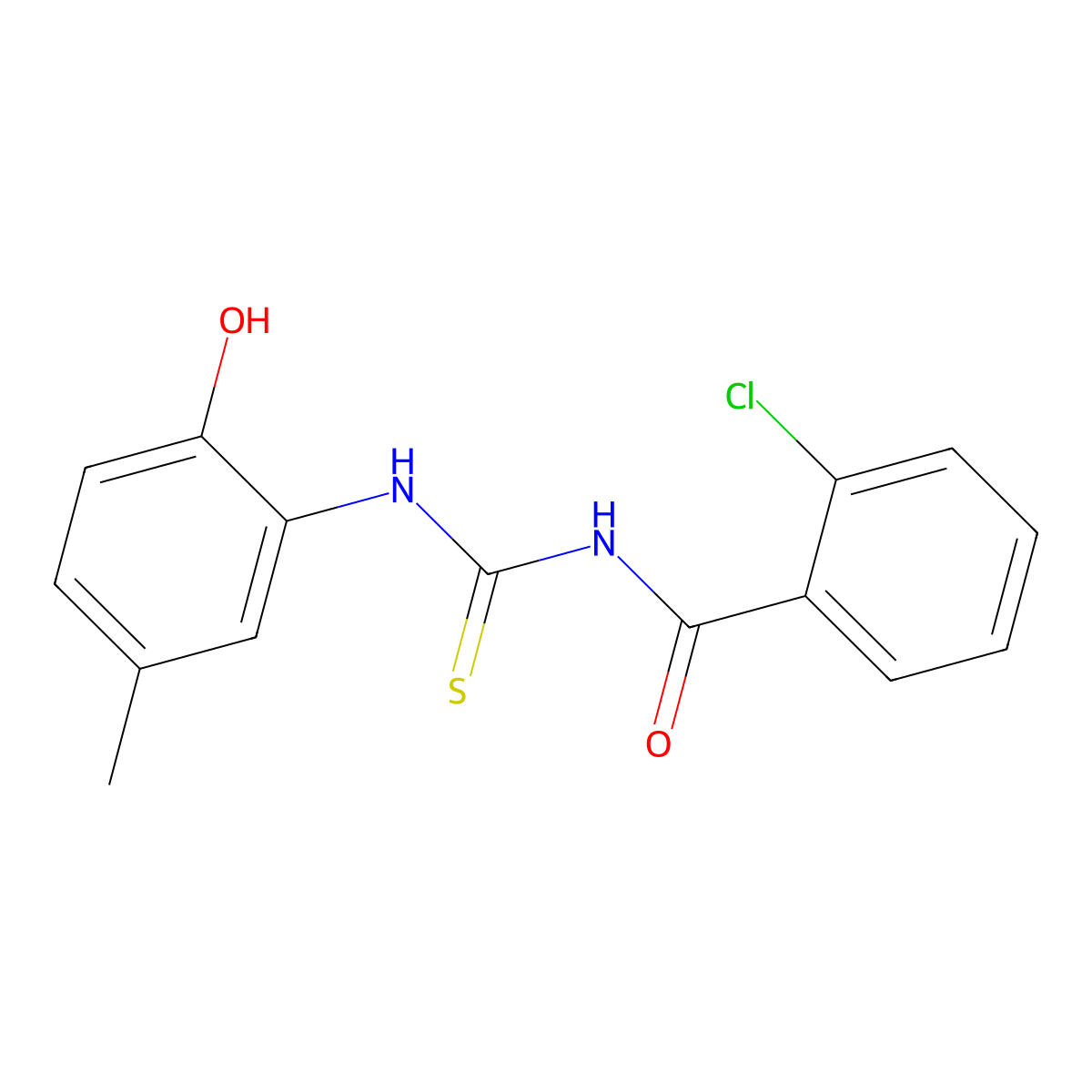 2-chloro-N-[(2-hydroxy-5-methylphenyl)carbamothioyl]benzamide molecular structure, CAS 364617-53-8