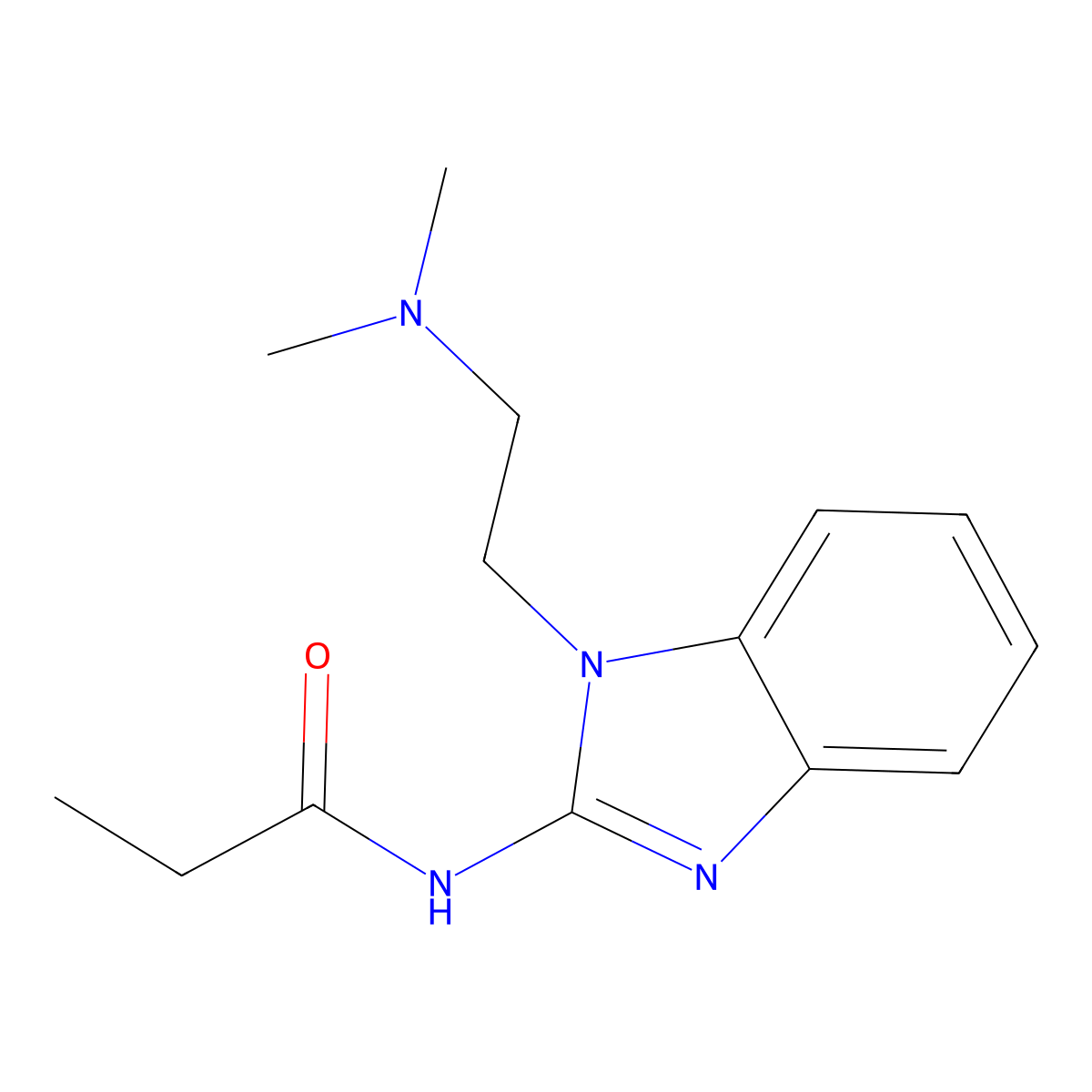 N-[1-[2-(dimethylamino)ethyl]benzimidazol-2-yl]propanamide molecular structure, CAS 364617-76-5