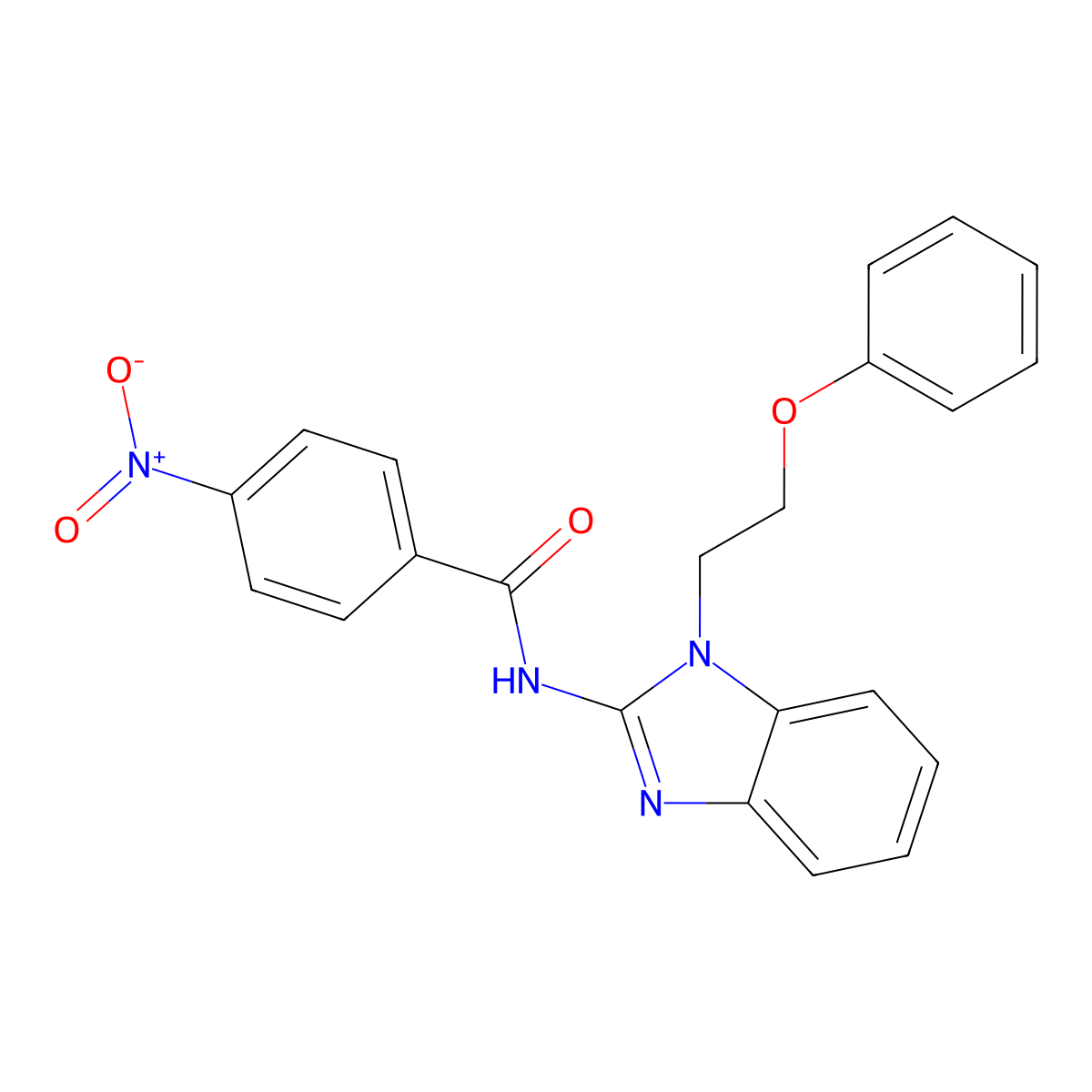 4-nitro-N-[1-(2-phenoxyethyl)benzimidazol-2-yl]benzamide molecular structure, CAS 364618-02-0
