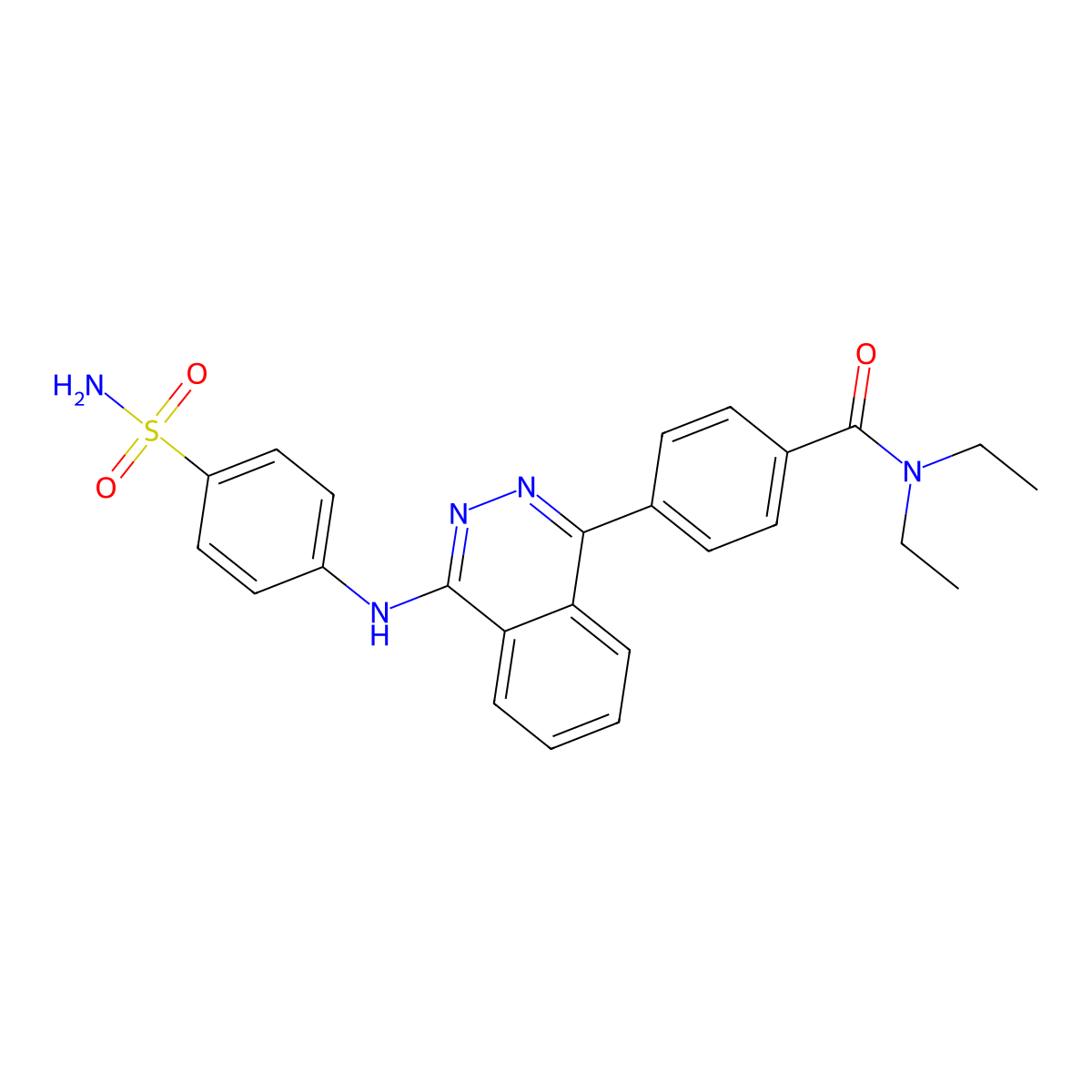 N,N-diethyl-4-[4-(4-sulfamoylanilino)phthalazin-1-yl]benzamide molecular structure, CAS 364619-32-9