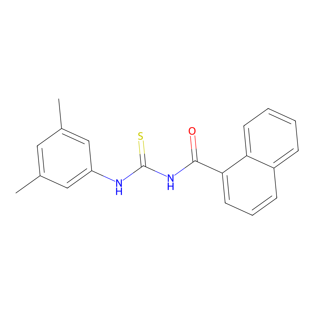 N-[(3,5-dimethylphenyl)carbamothioyl]naphthalene-1-carboxamide molecular structure, CAS 364619-88-5