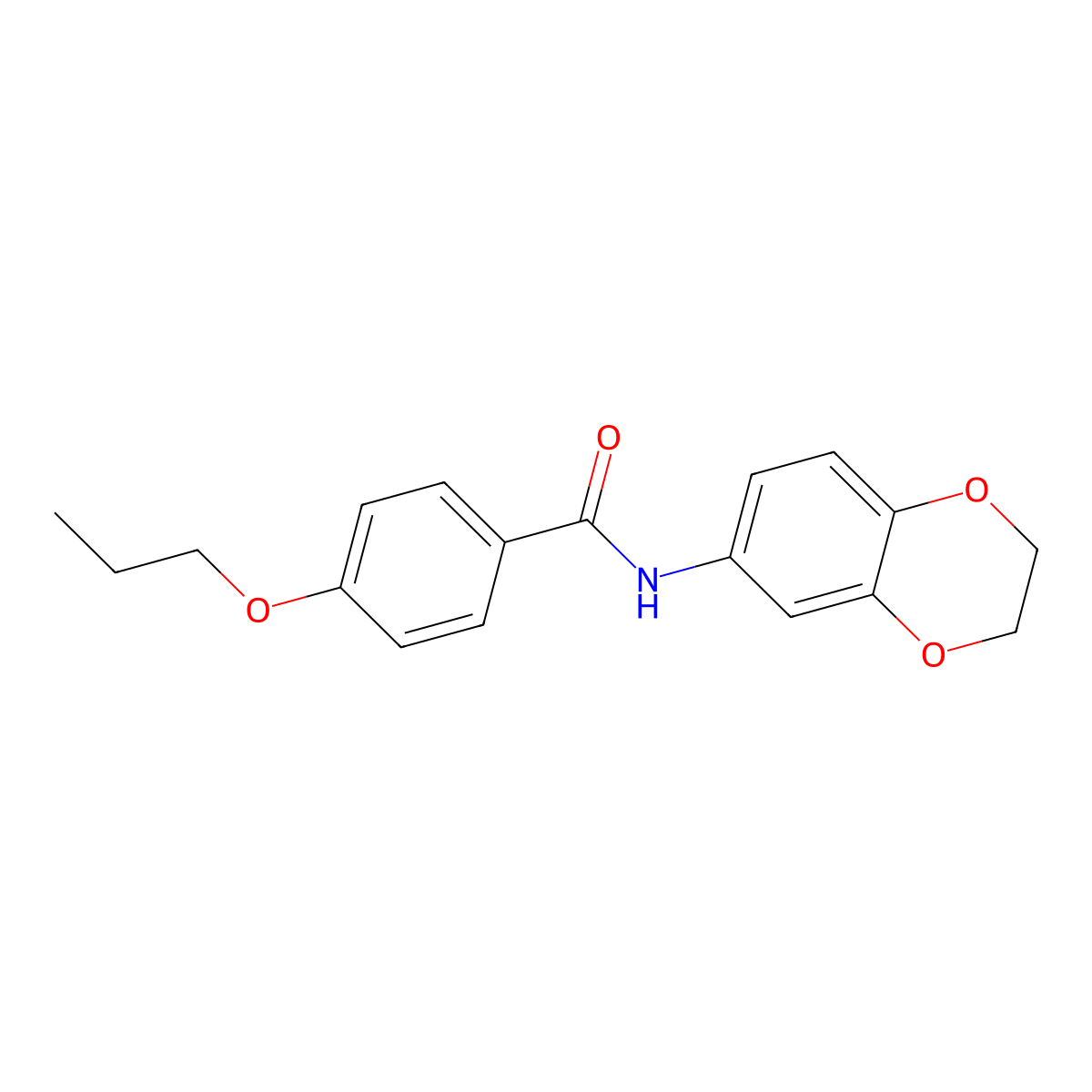 N-(2,3-dihydro-1,4-benzodioxin-6-yl)-4-propoxybenzamide molecular structure, CAS 364619-94-3