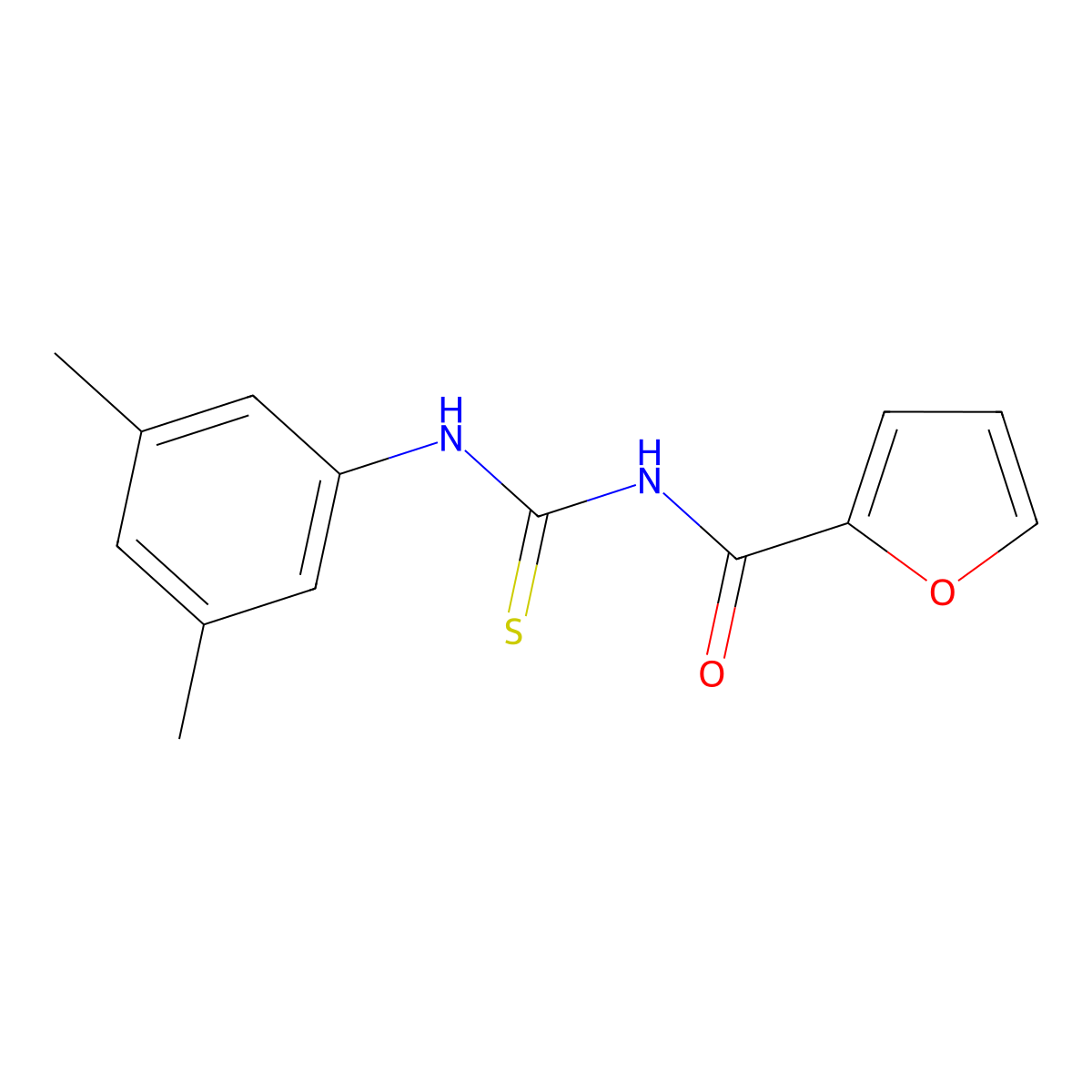 N-[(3,5-dimethylphenyl)carbamothioyl]furan-2-carboxamide molecular structure, CAS 364619-95-4