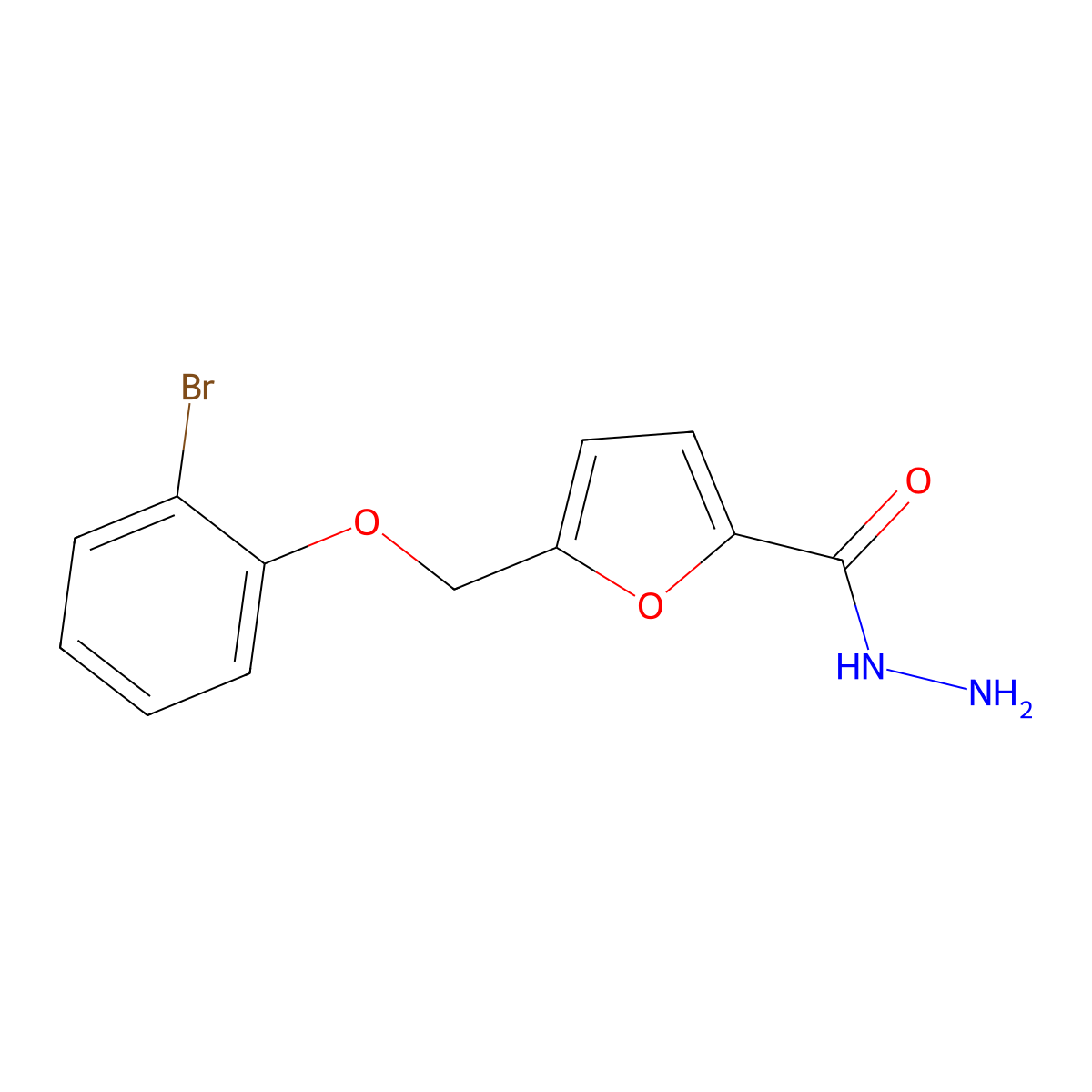 5-((2-Bromophenoxy)methyl)furan-2-carbohydrazide molecular structure, CAS 364620-04-2