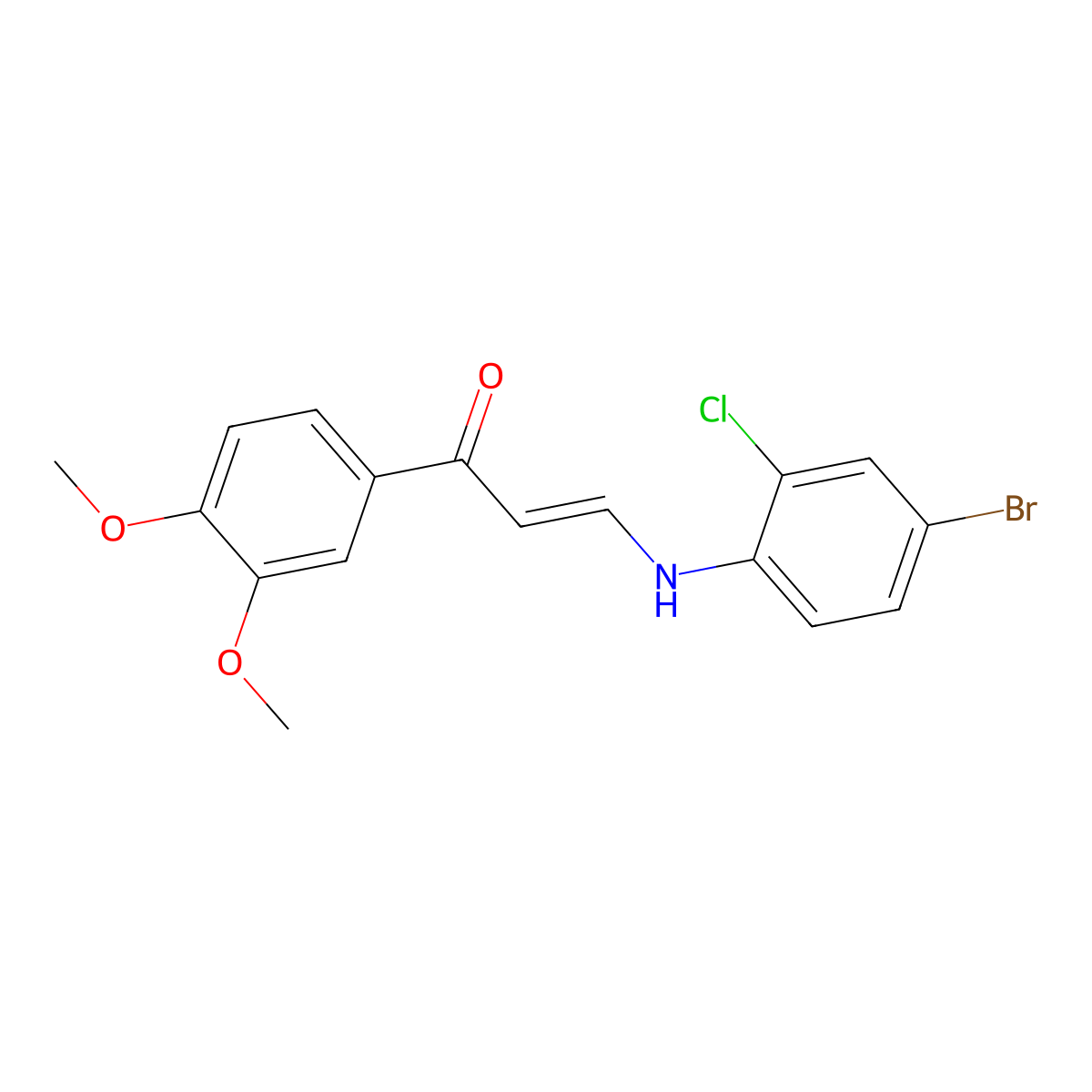 3-(4-Bromo-2-chloroanilino)-1-(3,4-dimethoxyphenyl)prop-2-en-1-one molecular structure, CAS 364620-05-3