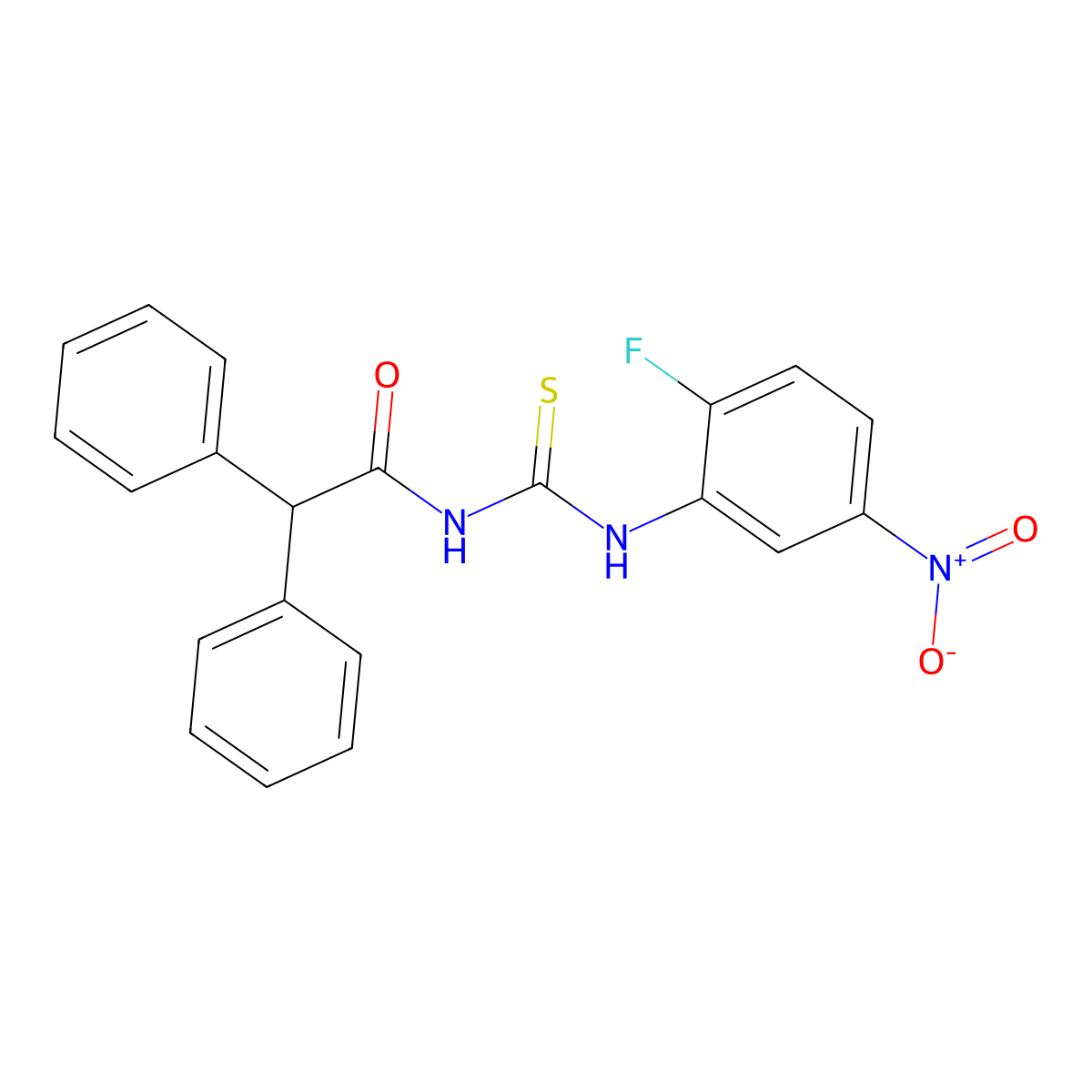 N-[(2-fluoro-5-nitrophenyl)carbamothioyl]-2,2-diphenylacetamide molecular structure, CAS 364620-15-5