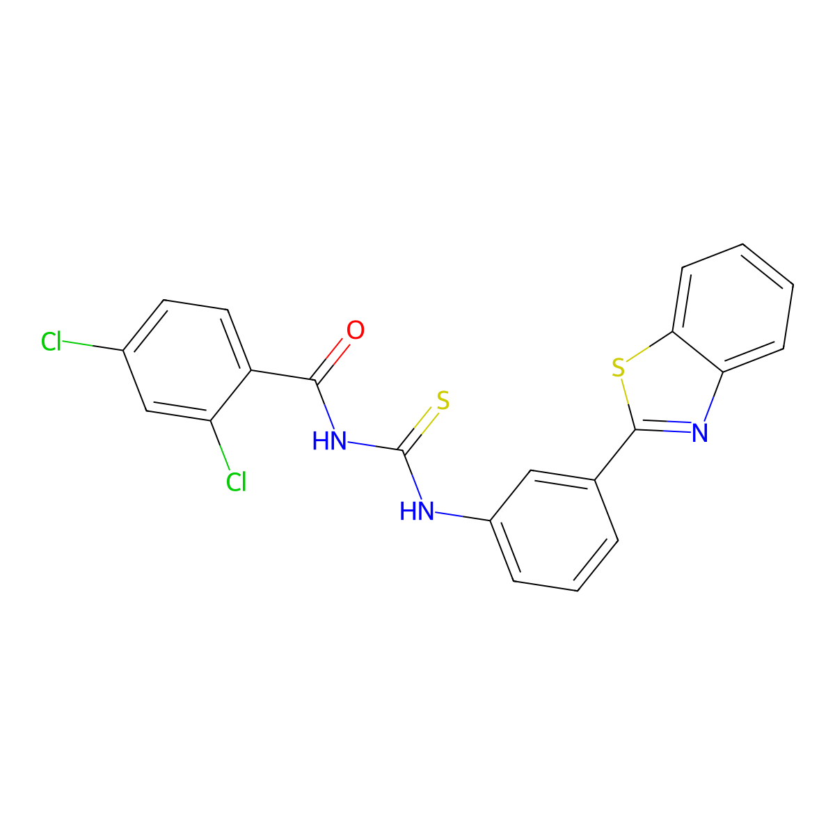 N-[[3-(1,3-benzothiazol-2-yl)phenyl]carbamothioyl]-2,4-dichlorobenzamide molecular structure, CAS 364620-22-4