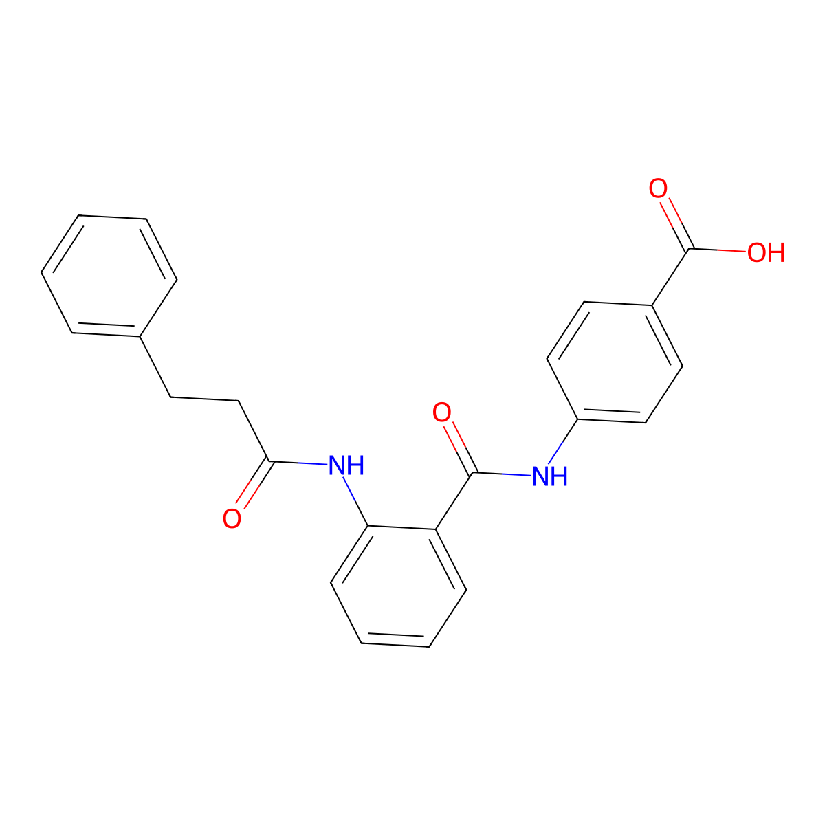 4-[({2-[(3-Phenylpropanoyl)amino]phenyl}carbonyl)amino]benzoic acid molecular structure, CAS 364620-30-4