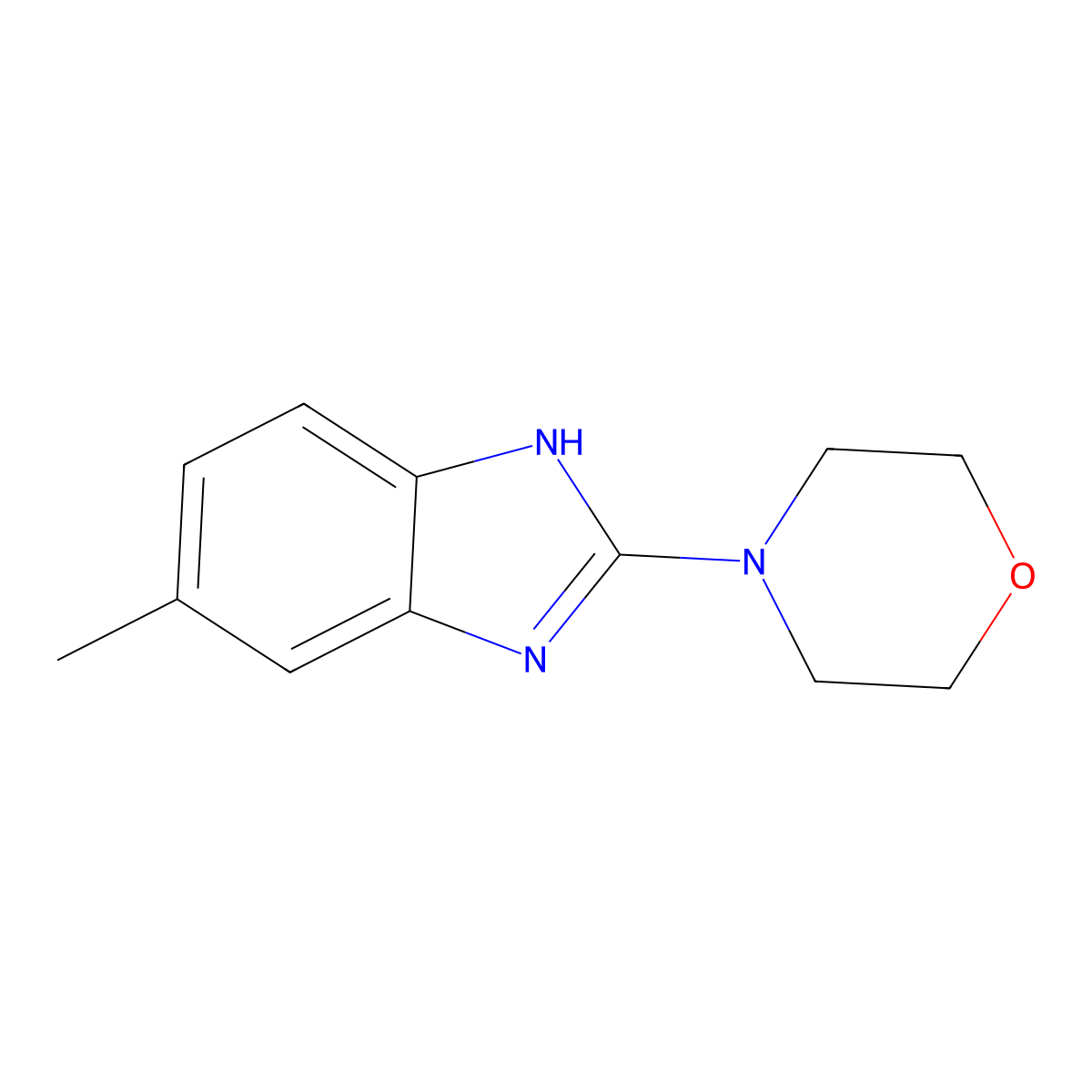 5-methyl-2-morpholin-4-yl-1H-benzimidazole molecular structure, CAS 364620-40-6
