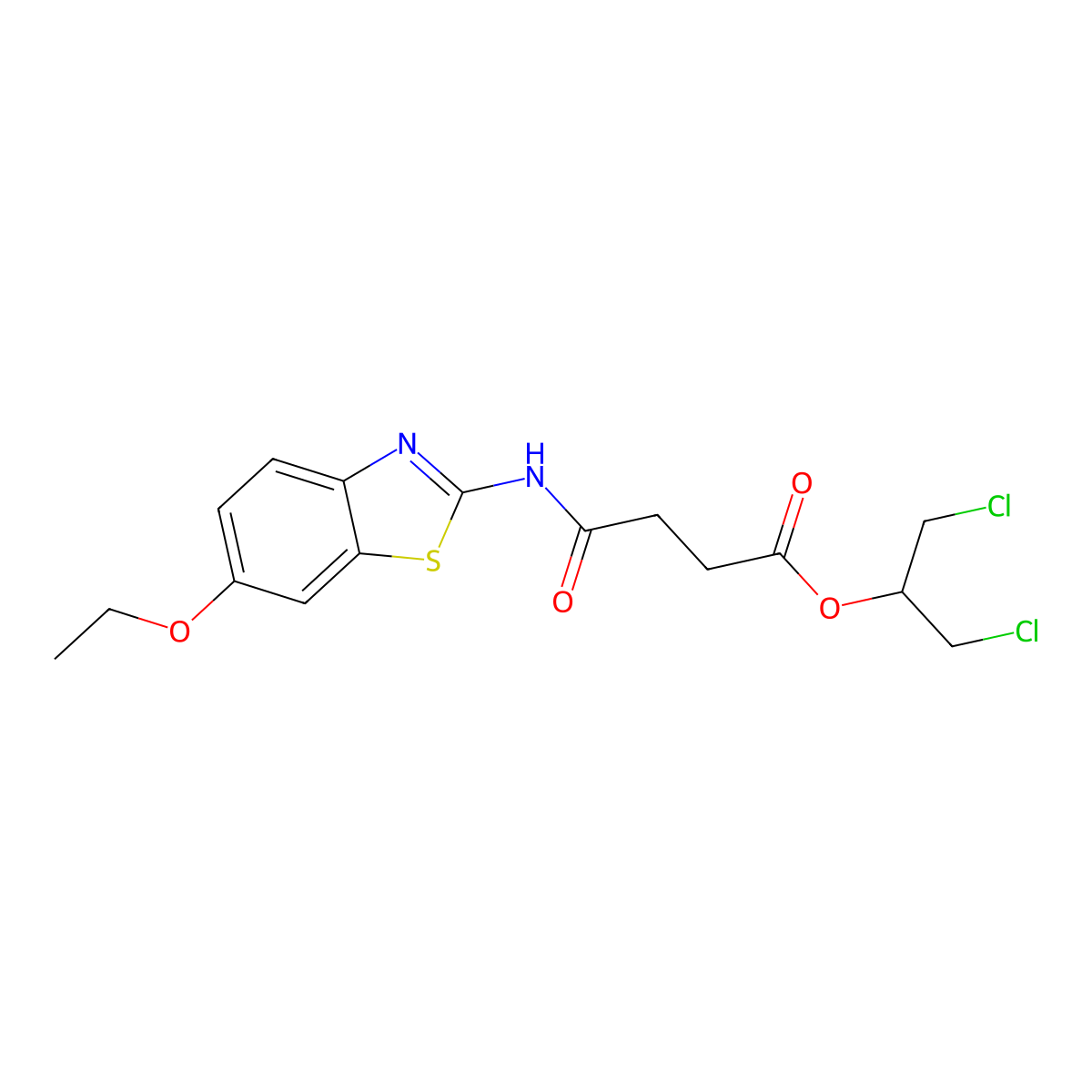 1,3-Dichloropropan-2-yl 4-[(6-ethoxy-1,3-benzothiazol-2-yl)amino]-4-oxobutanoate molecular structure, CAS 364620-49-5