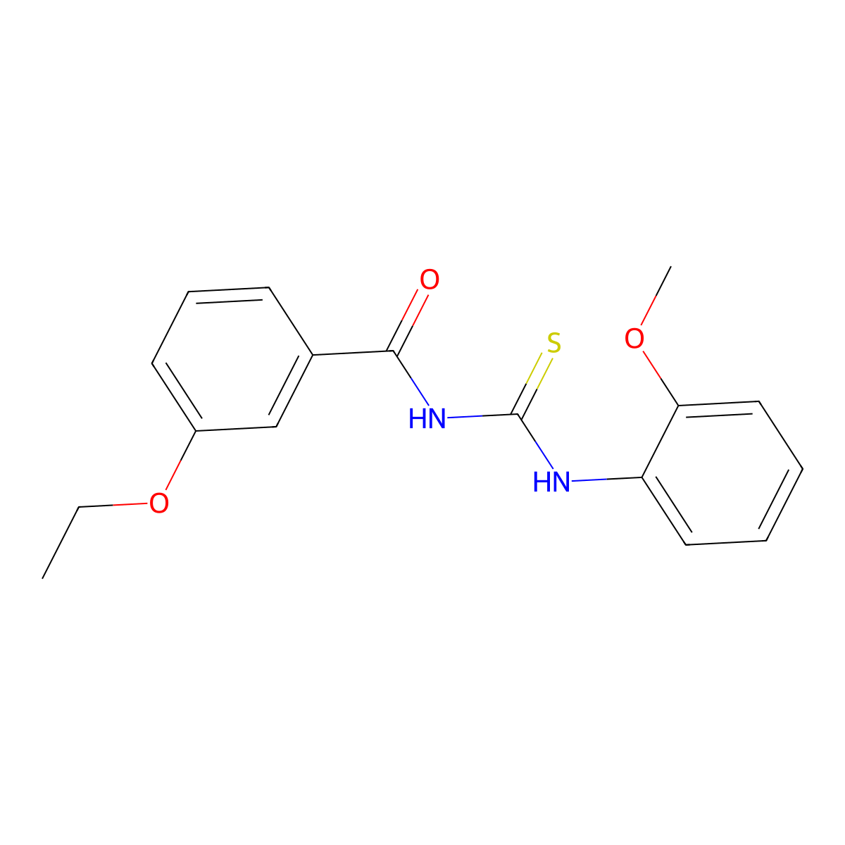3-ethoxy-N-[(2-methoxyphenyl)carbamothioyl]benzamide molecular structure, CAS 364620-55-3