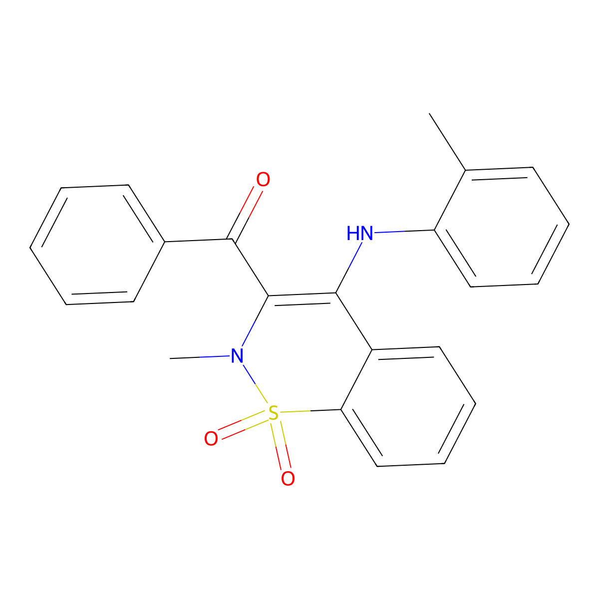 {2-methyl-4-[(2-methylphenyl)amino]-1,1-dioxido-2H-1,2-benzothiazin-3-yl}(phenyl)methanone molecular structure, CAS 364620-69-9