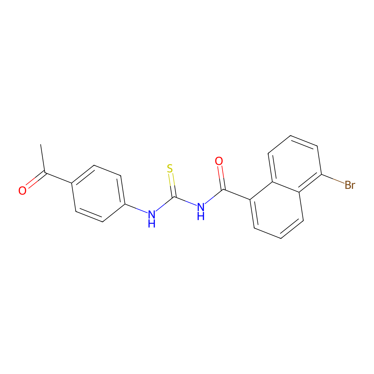N-[(4-acetylphenyl)carbamothioyl]-5-bromonaphthalene-1-carboxamide molecular structure, CAS 364620-74-6