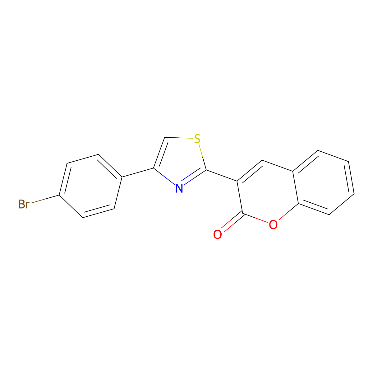 3-[4-(4-Bromophenyl)-1,3-thiazol-2-yl]chromen-2-one molecular structure, CAS 364620-75-7