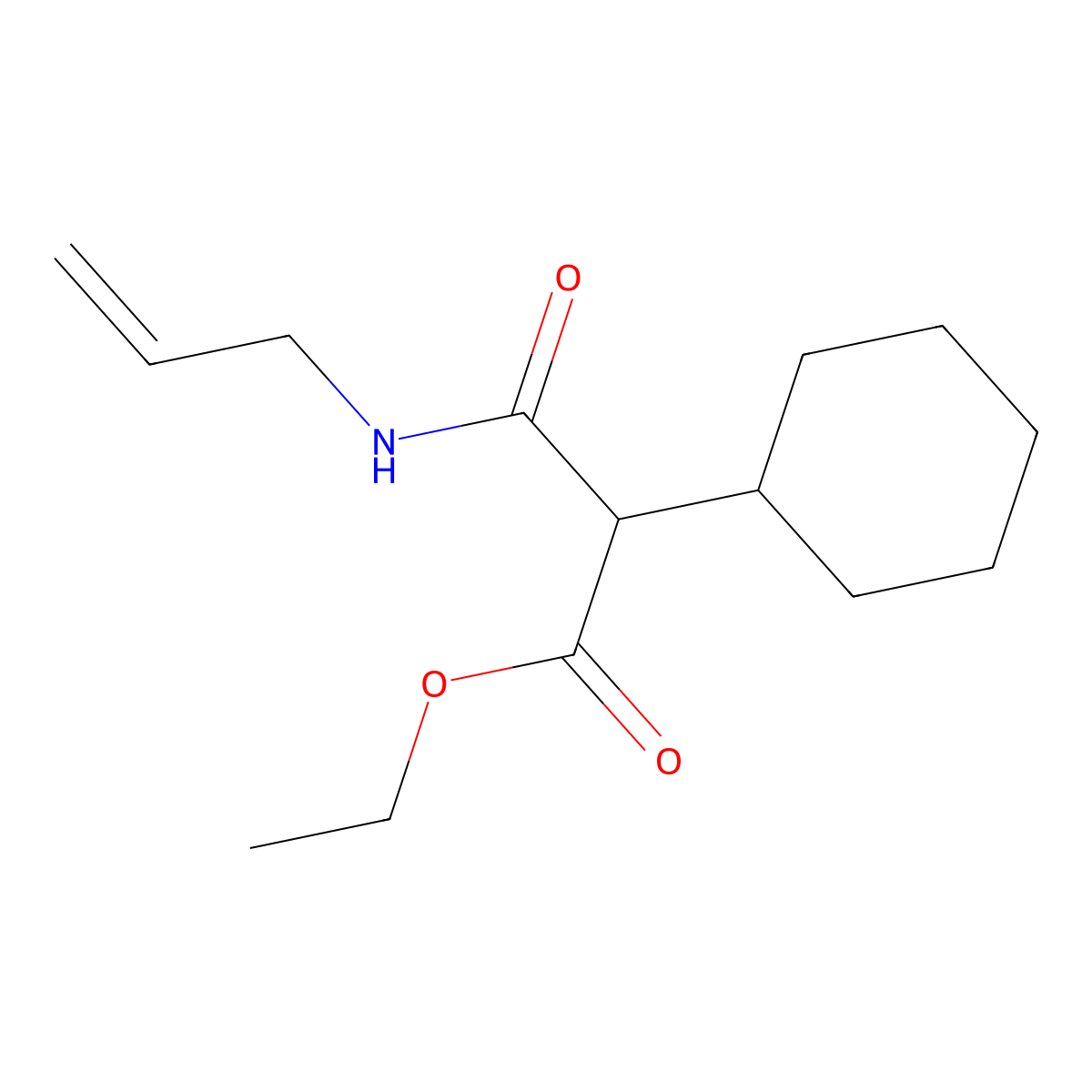 Ethyl 3-(allylamino)-2-cyclohexyl-3-oxopropanoate molecular structure, CAS 364620-78-0