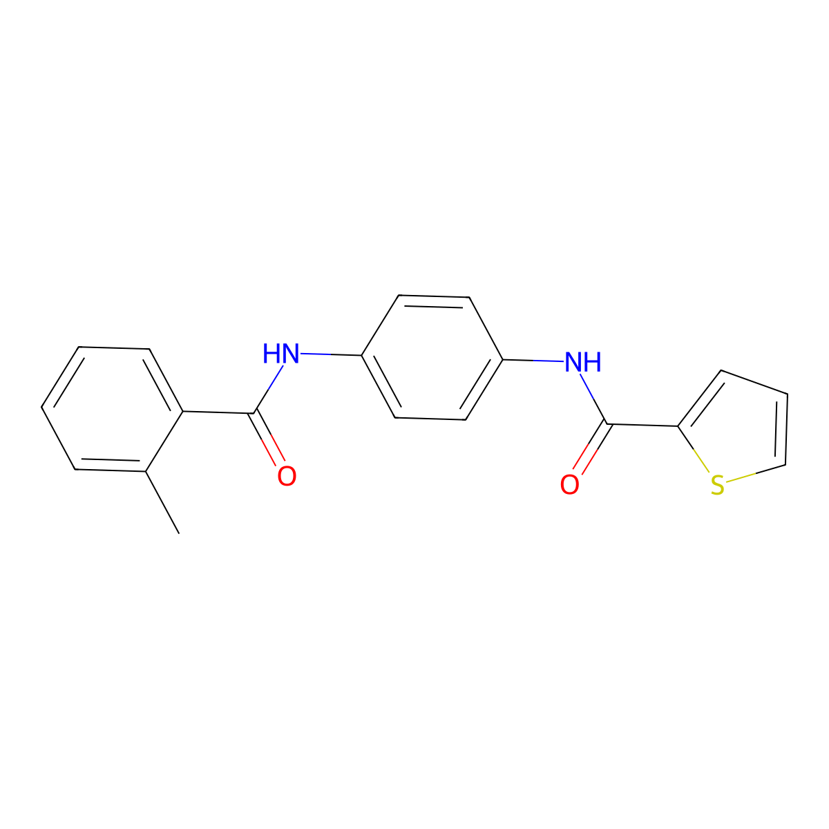 N-[4-[(2-methylbenzoyl)amino]phenyl]thiophene-2-carboxamide molecular structure, CAS 364620-82-6