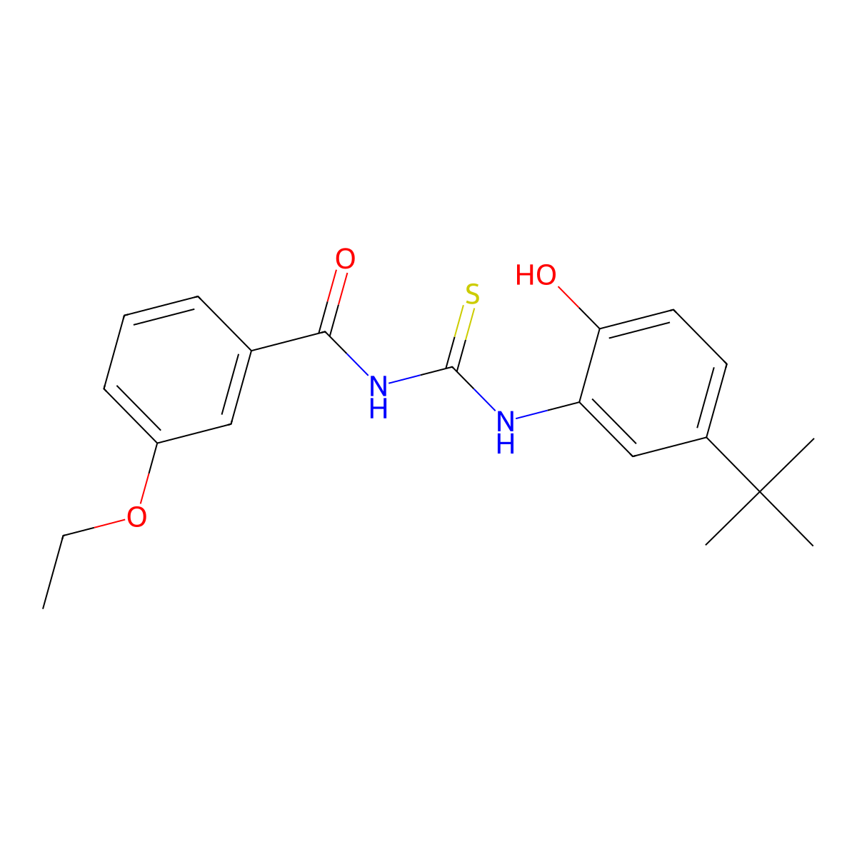 N-[(5-tert-butyl-2-hydroxyphenyl)carbamothioyl]-3-ethoxybenzamide molecular structure, CAS 364620-83-7