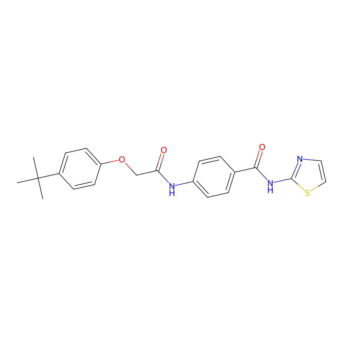 4-[[2-(4-tert-butylphenoxy)acetyl]amino]-N-(1,3-thiazol-2-yl)benzamide molecular structure, CAS 364620-93-9