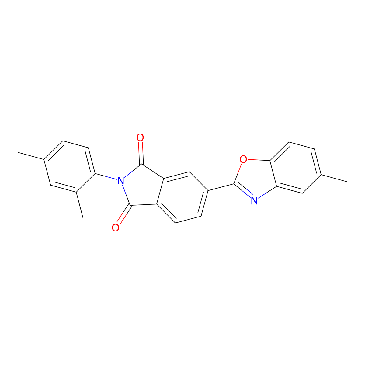 2-(2,4-Dimethylphenyl)-5-(5-methyl-1,3-benzoxazol-2-yl)isoindole-1,3-dione molecular structure, CAS 364621-00-1