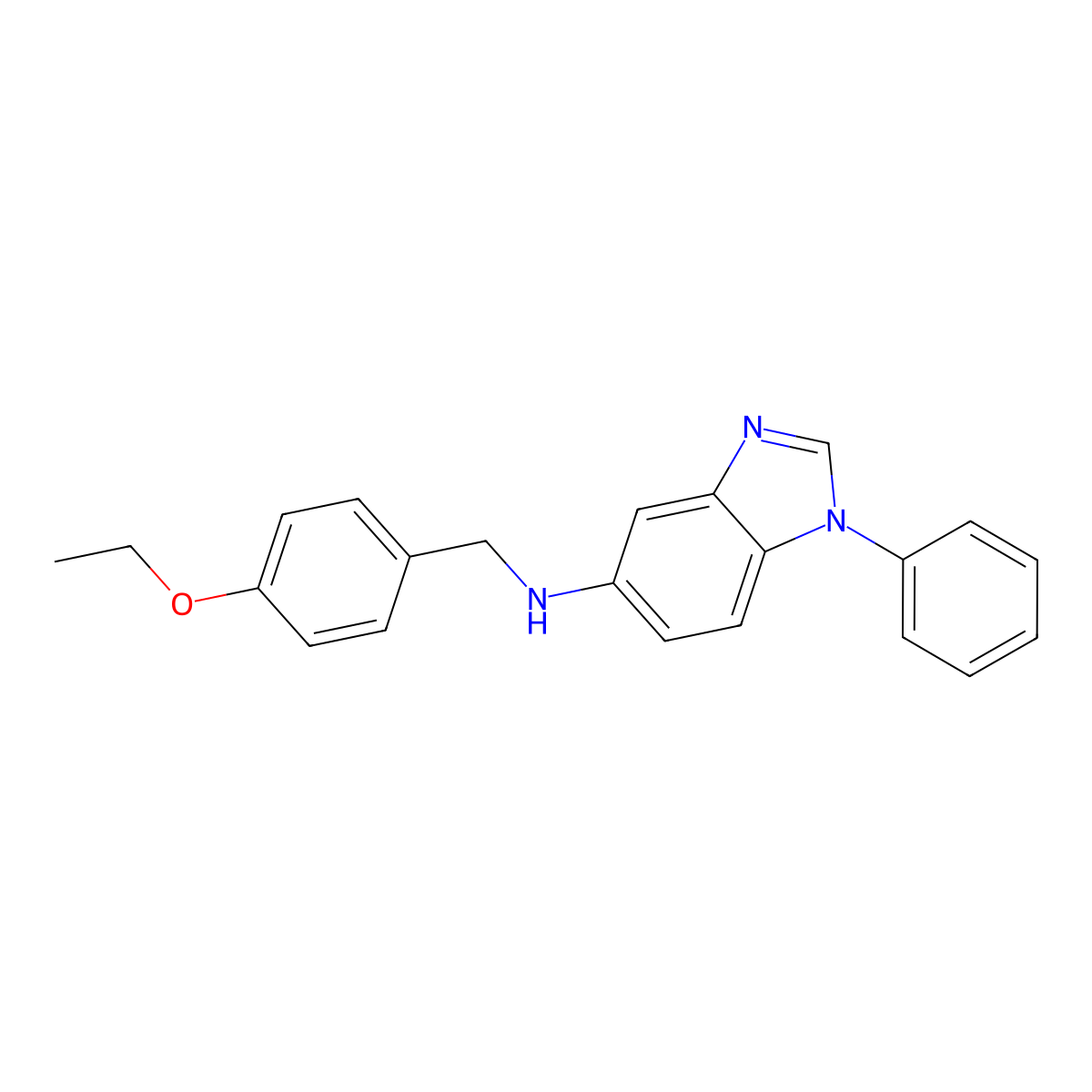 N-[(4-ethoxyphenyl)methyl]-1-phenylbenzimidazol-5-amine molecular structure, CAS 364621-19-2
