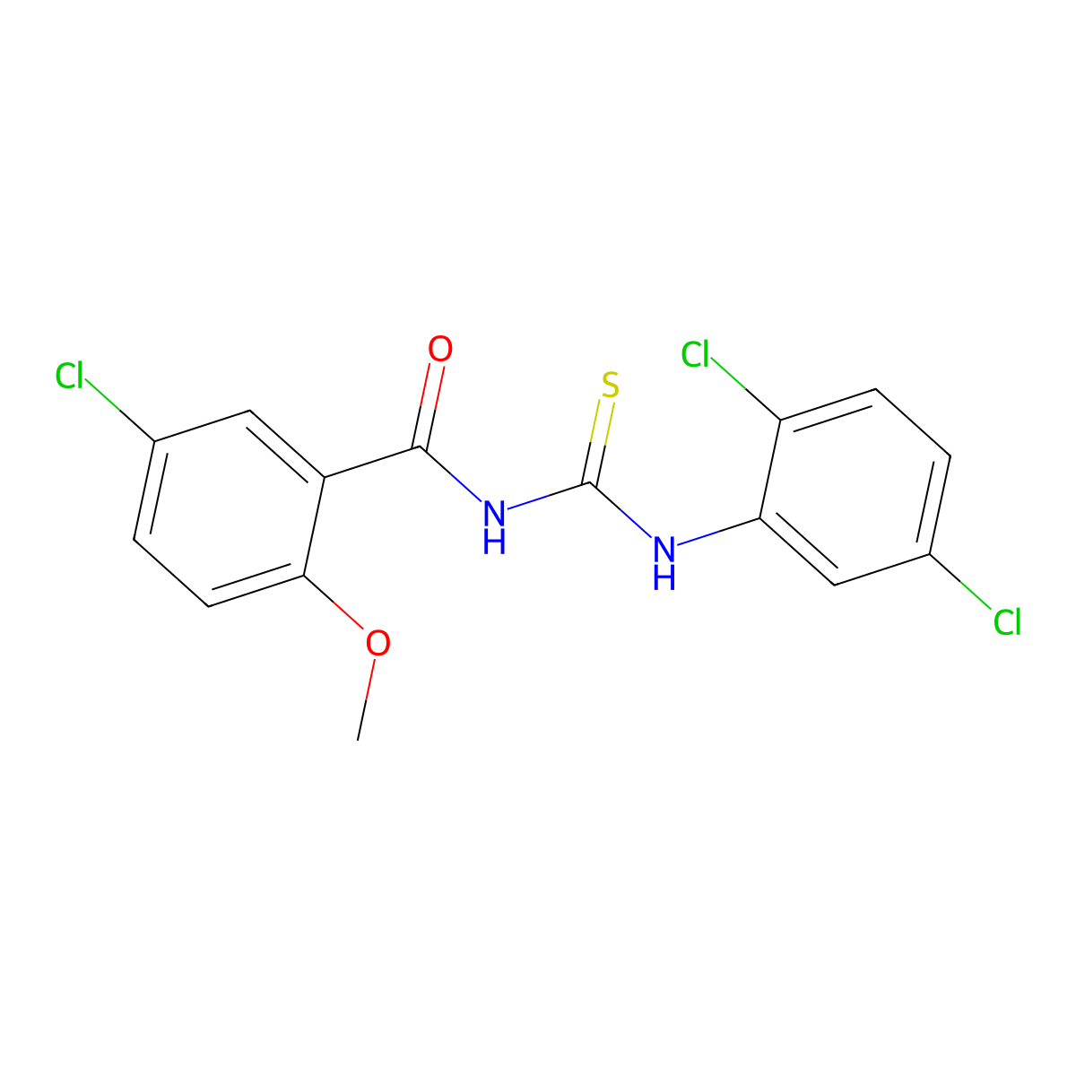 5-chloro-N-[(2,5-dichlorophenyl)carbamothioyl]-2-methoxybenzamide molecular structure, CAS 364621-21-6