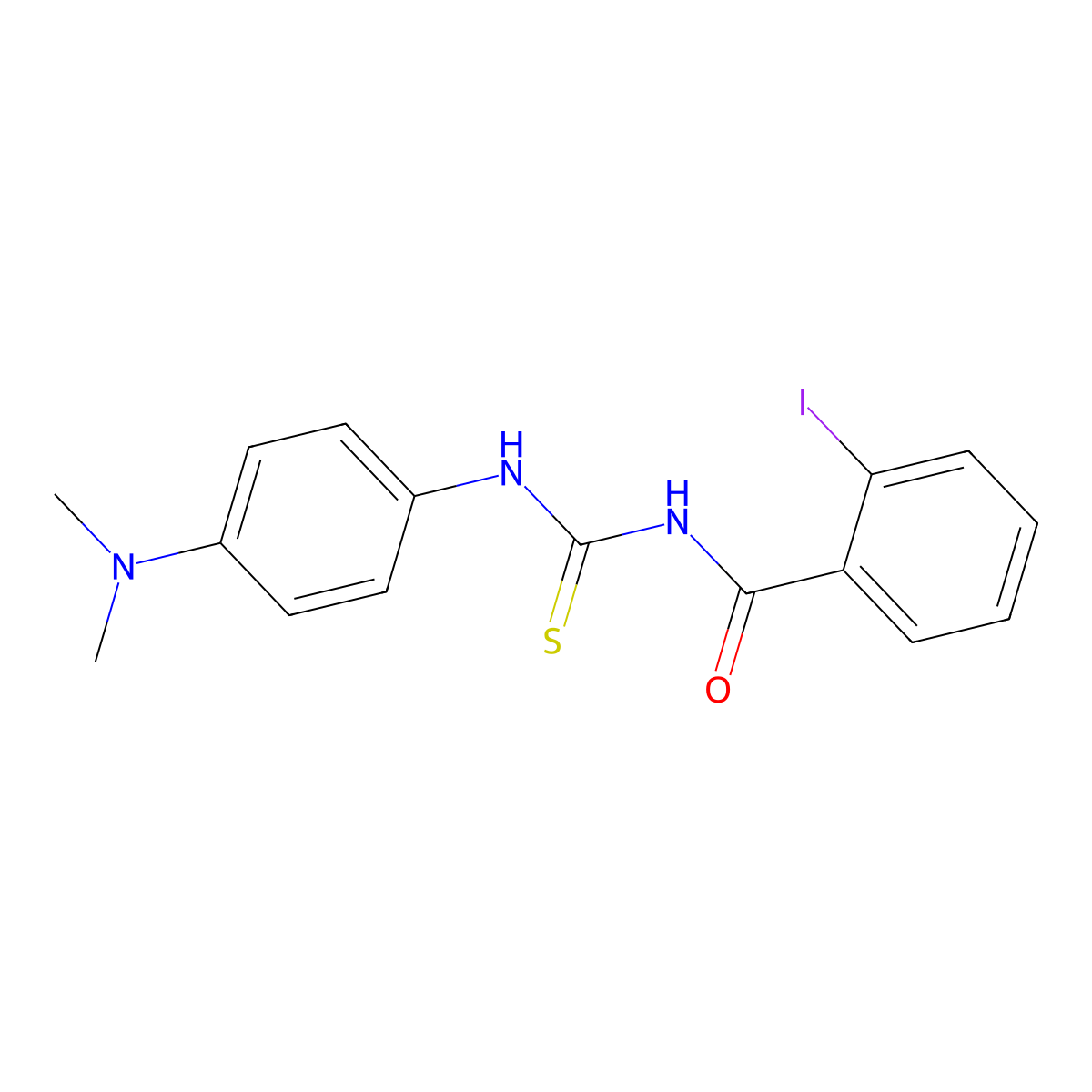 N-[4-(dimethylamino)phenyl]-N'-(2-iodobenzoyl)thiourea molecular structure, CAS 364621-25-0