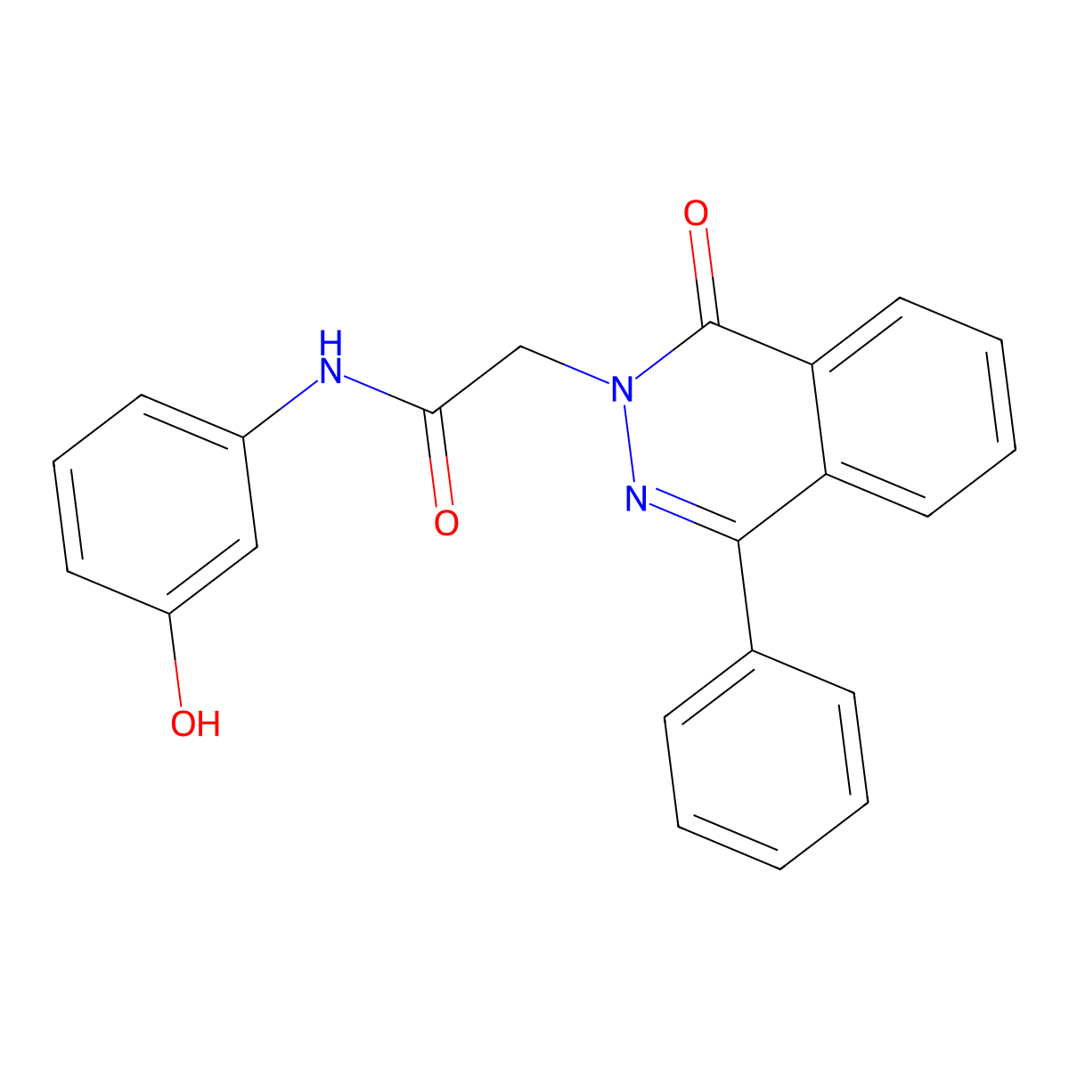 N-(3-hydroxyphenyl)-2-(1-oxo-4-phenylphthalazin-2-yl)acetamide molecular structure, CAS 364621-37-4