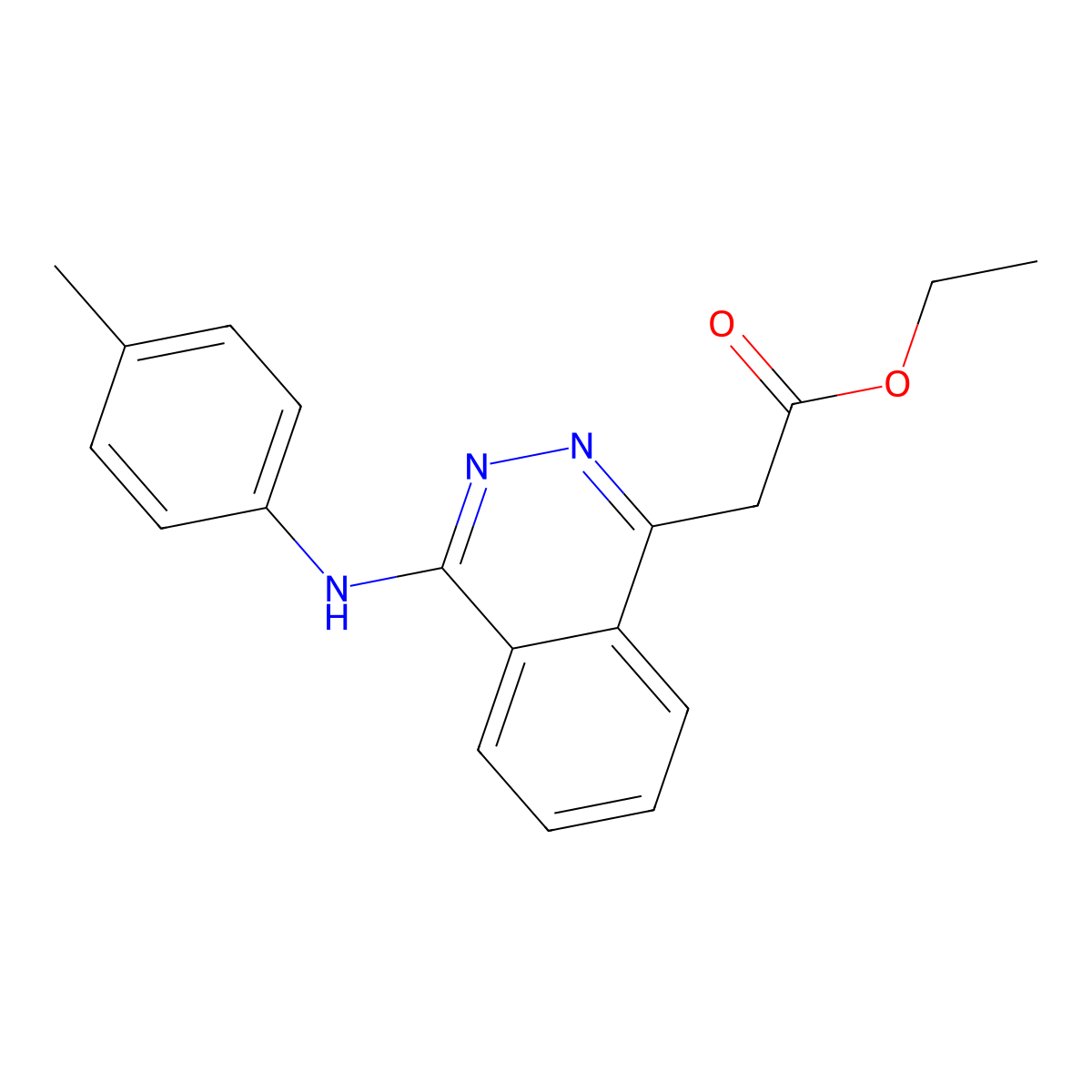 Ethyl 2-[4-(4-methylanilino)phthalazin-1-yl]acetate molecular structure, CAS 364621-52-3