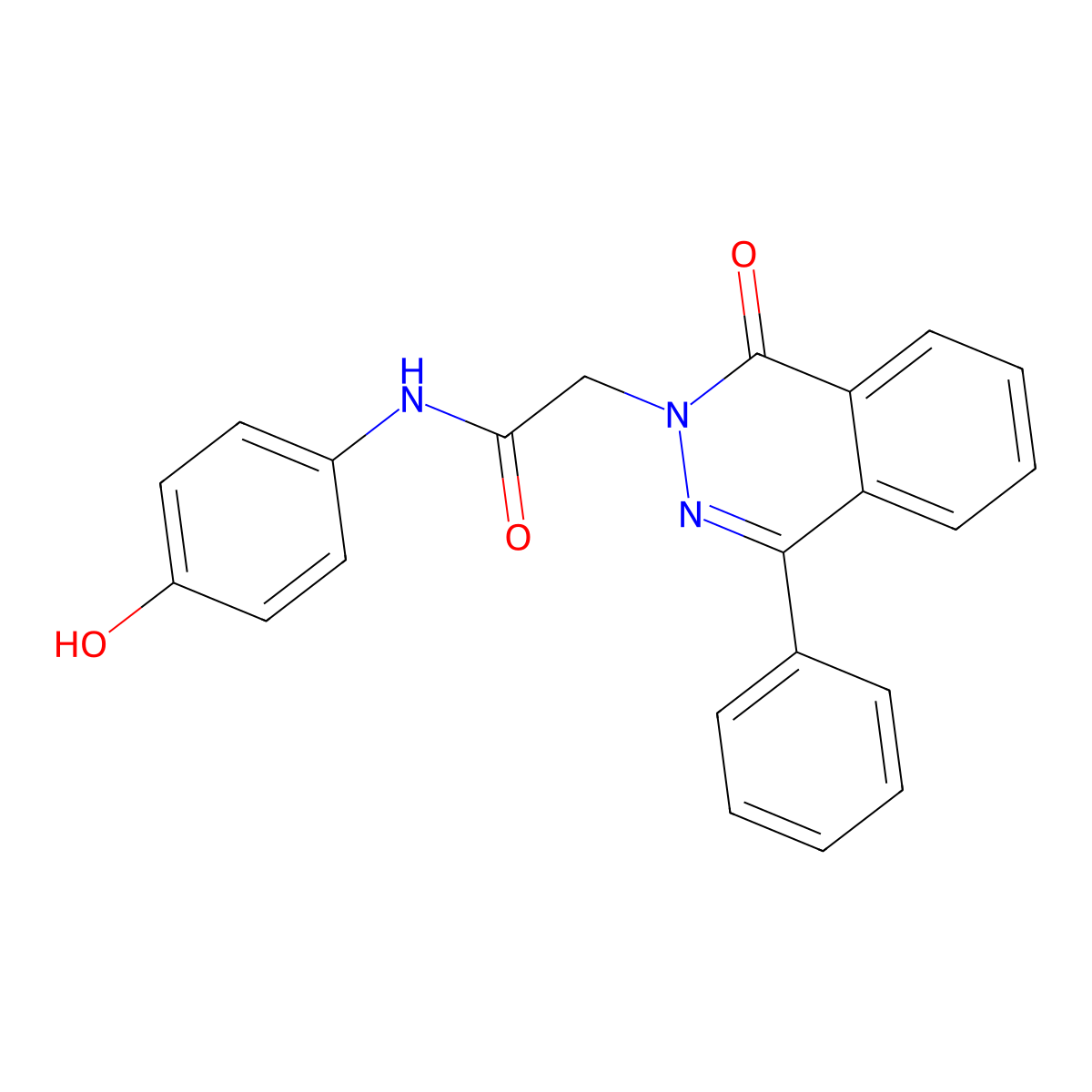 N-(4-hydroxyphenyl)-2-(1-oxo-4-phenylphthalazin-2-yl)acetamide molecular structure, CAS 364621-54-5