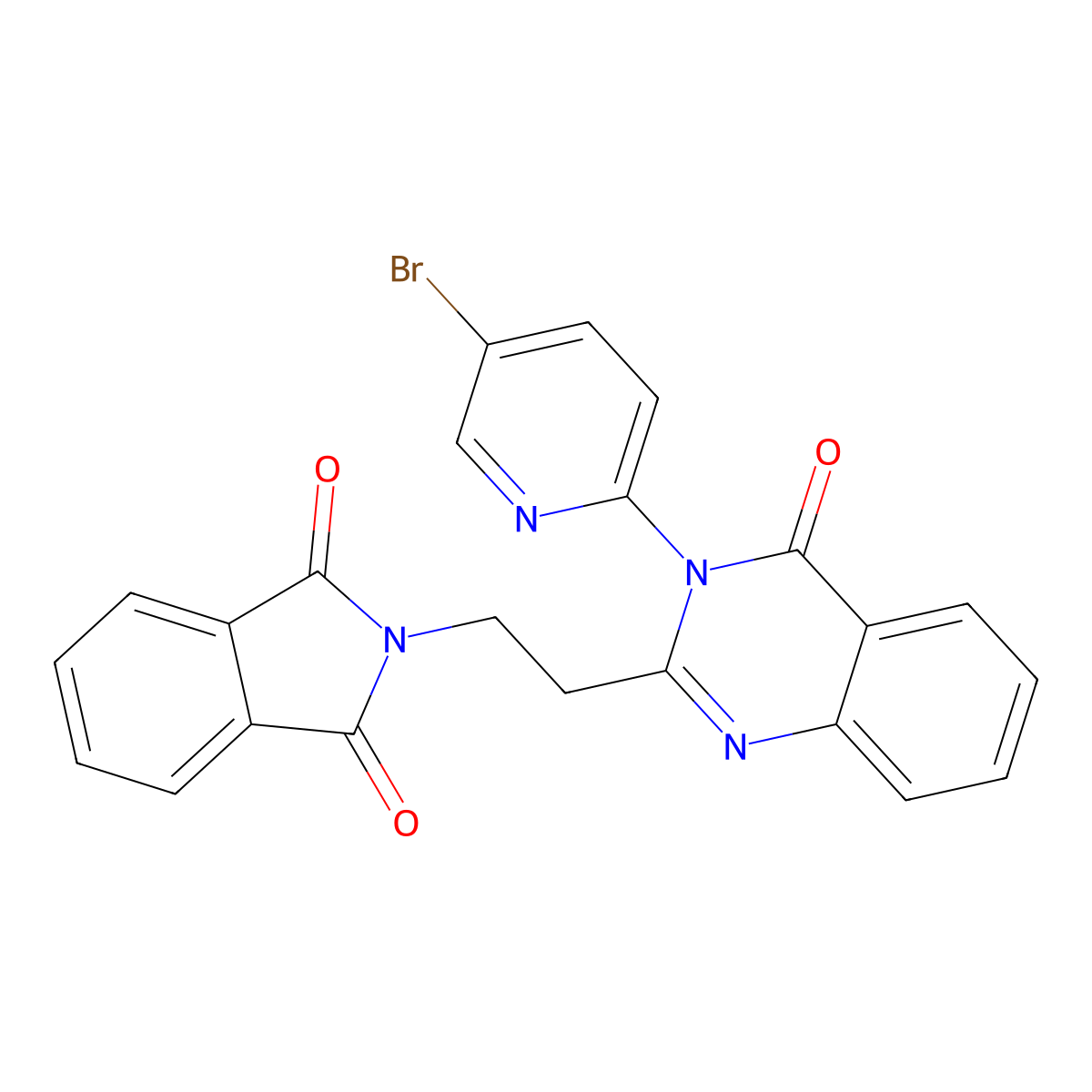 2-[2-[3-(5-Bromopyridin-2-yl)-4-oxoquinazolin-2-yl]ethyl]isoindole-1,3-dione molecular structure, CAS 364621-65-8