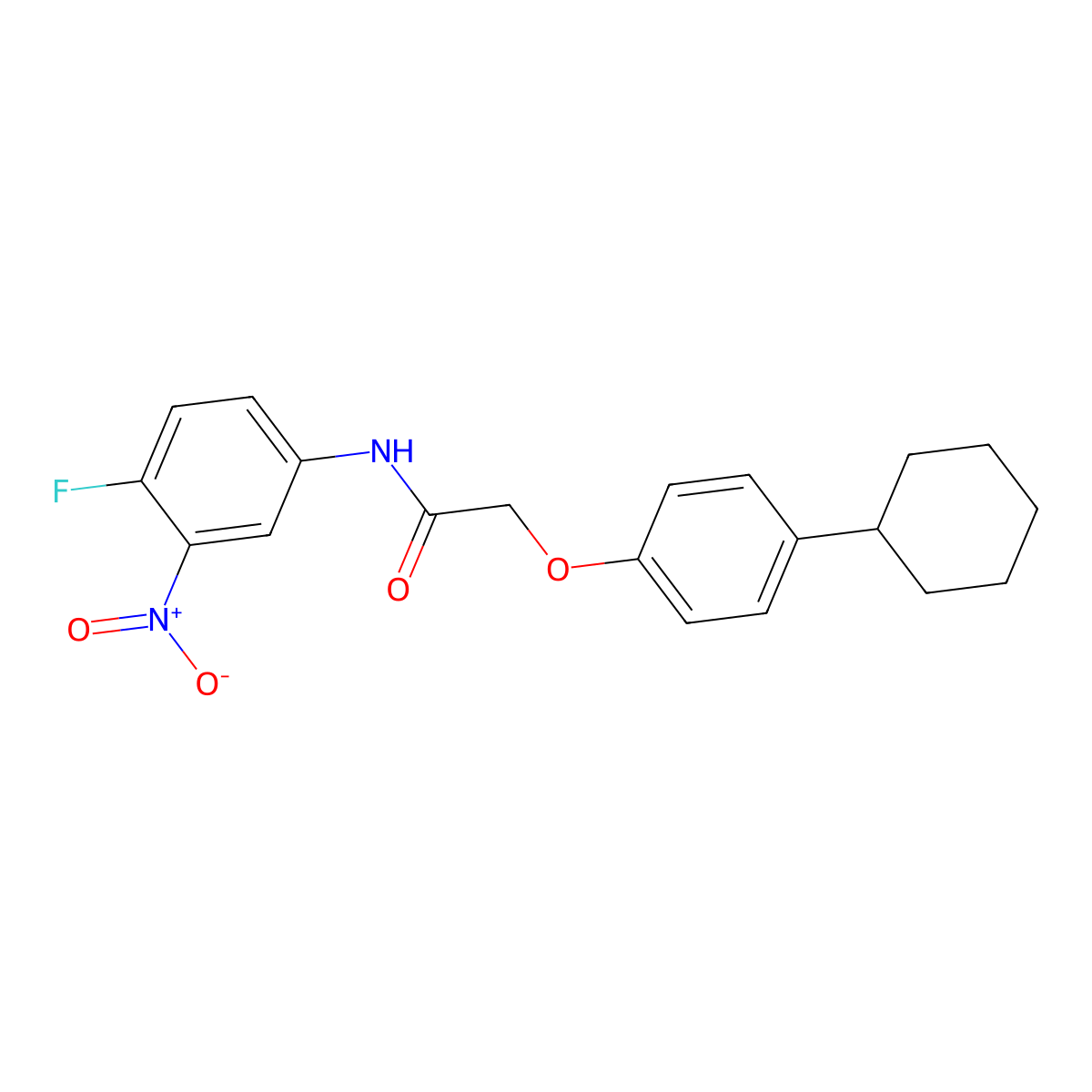 2-(4-cyclohexylphenoxy)-N-(4-fluoro-3-nitrophenyl)acetamide molecular structure, CAS 364621-86-3