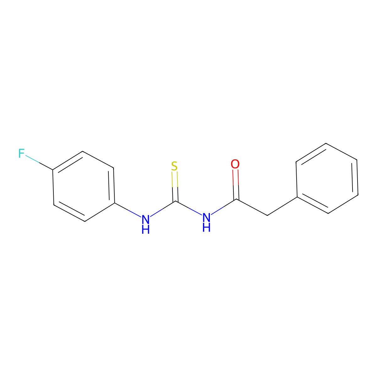 N-[(4-fluorophenyl)carbamothioyl]-2-phenylacetamide molecular structure, CAS 364622-16-2