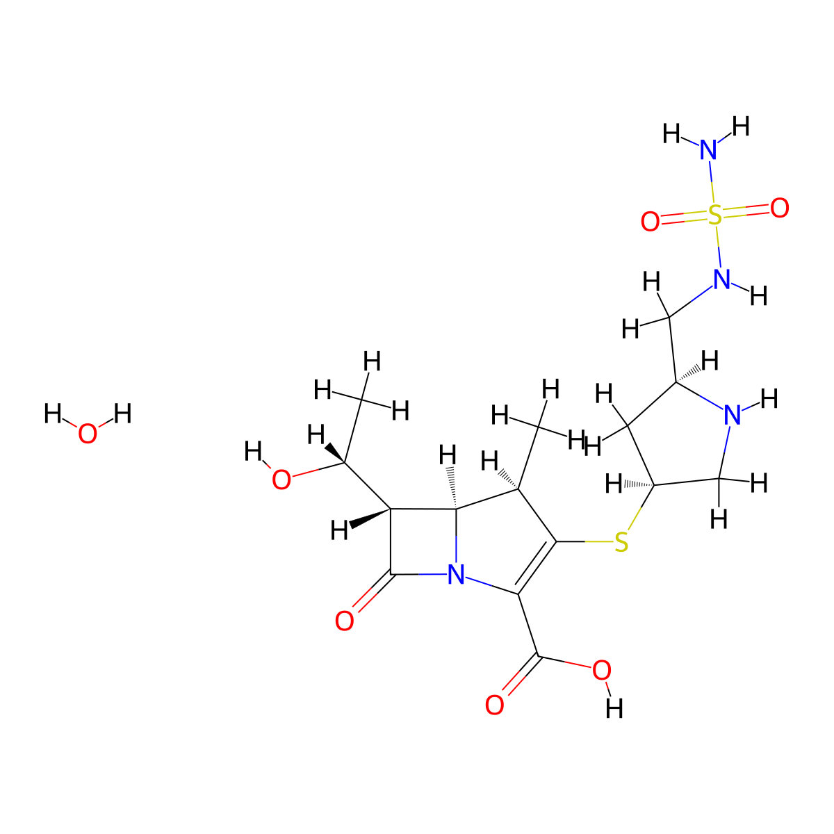 Doripenem Hydrate molecular structure, CAS 364622-82-2