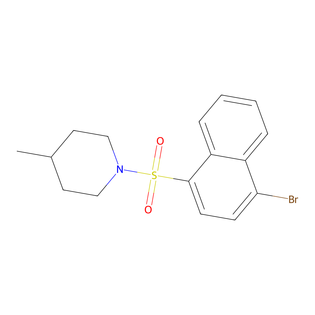 1-((4-Bromonaphthalen-1-yl)sulfonyl)-4-methylpiperidine molecular structure, CAS 364623-38-1